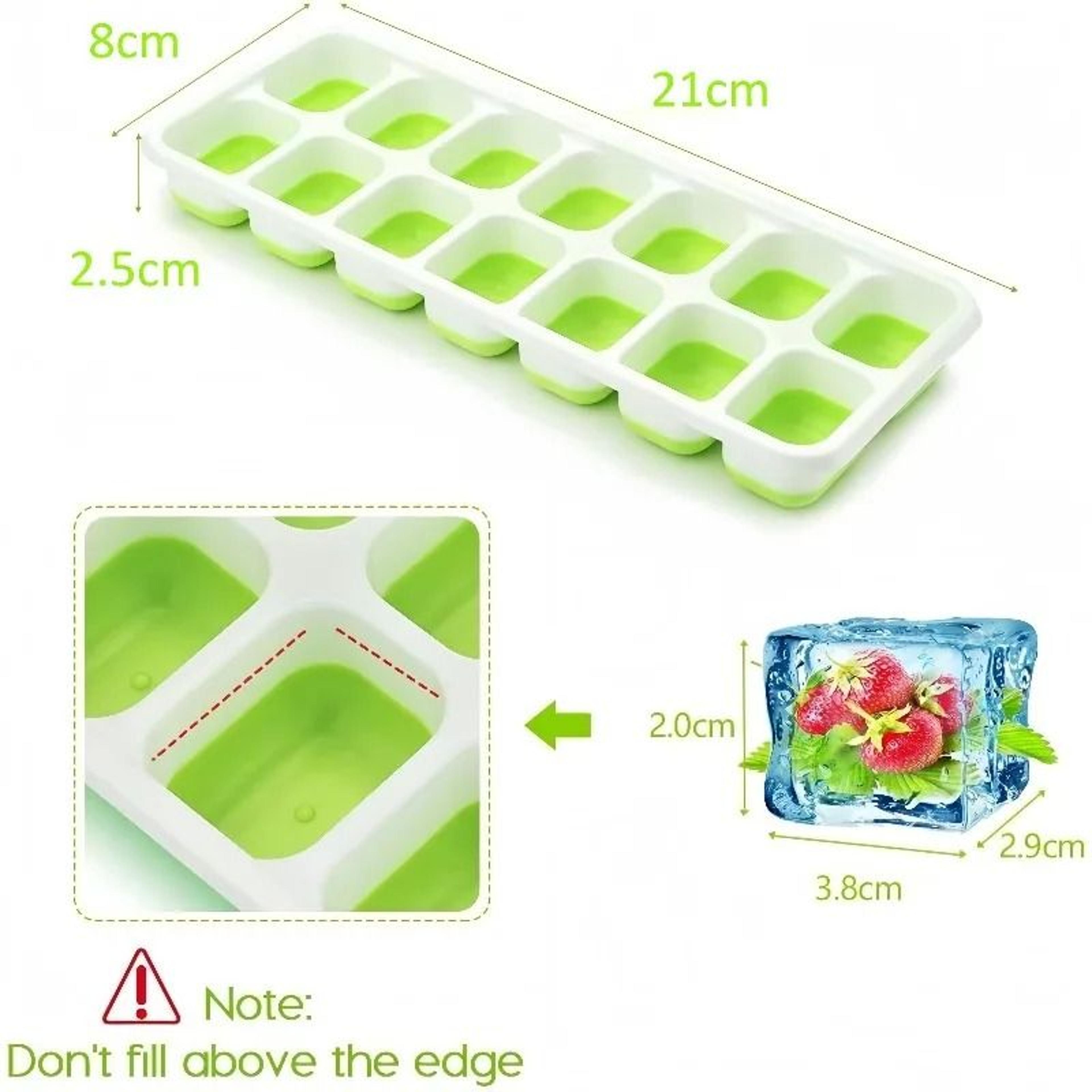14Grid Silicone Ice Cube Tray With SpillProof Lid 5