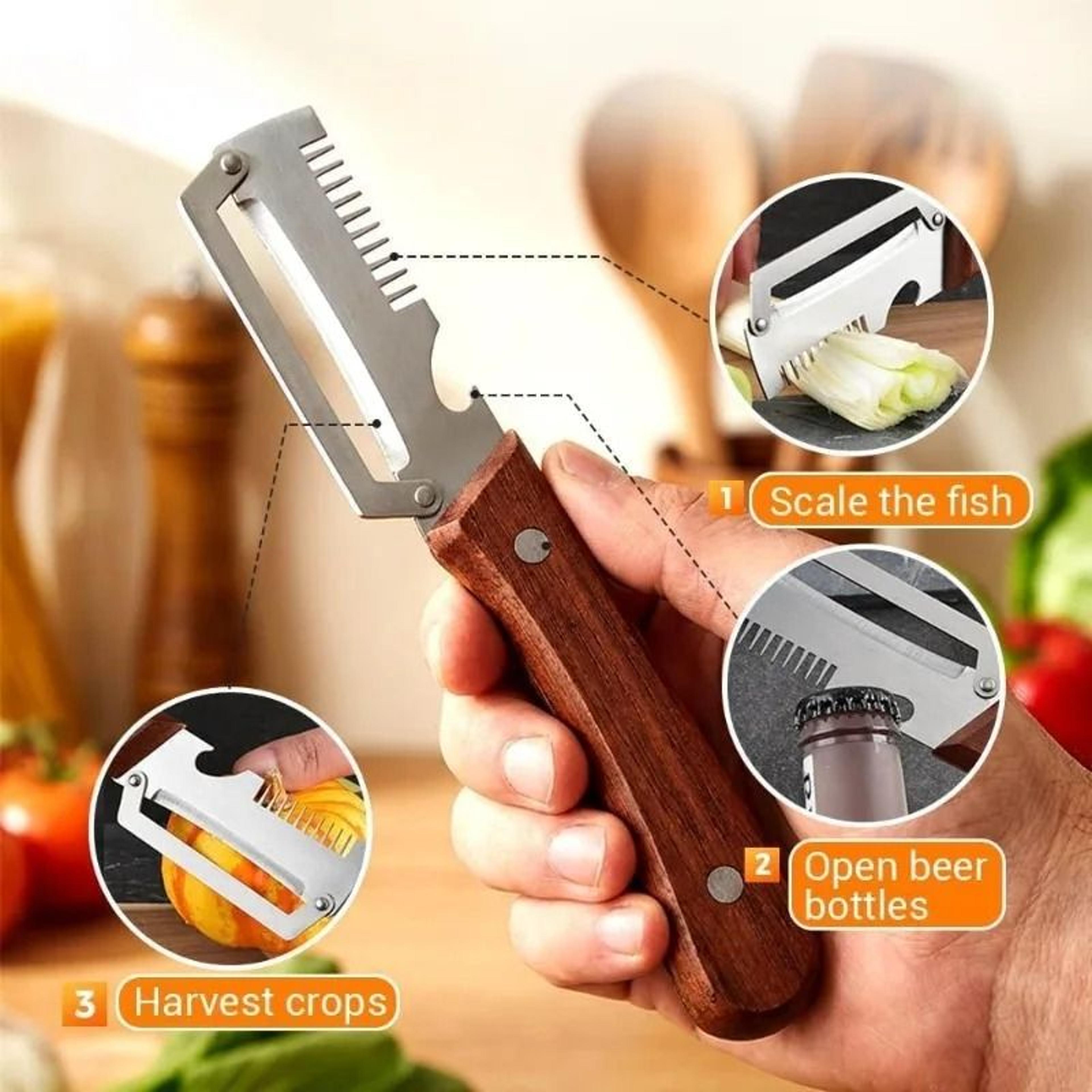 3in1 Stainless Steel Serrated Vegetable Peeler With Bottle Opener 4
