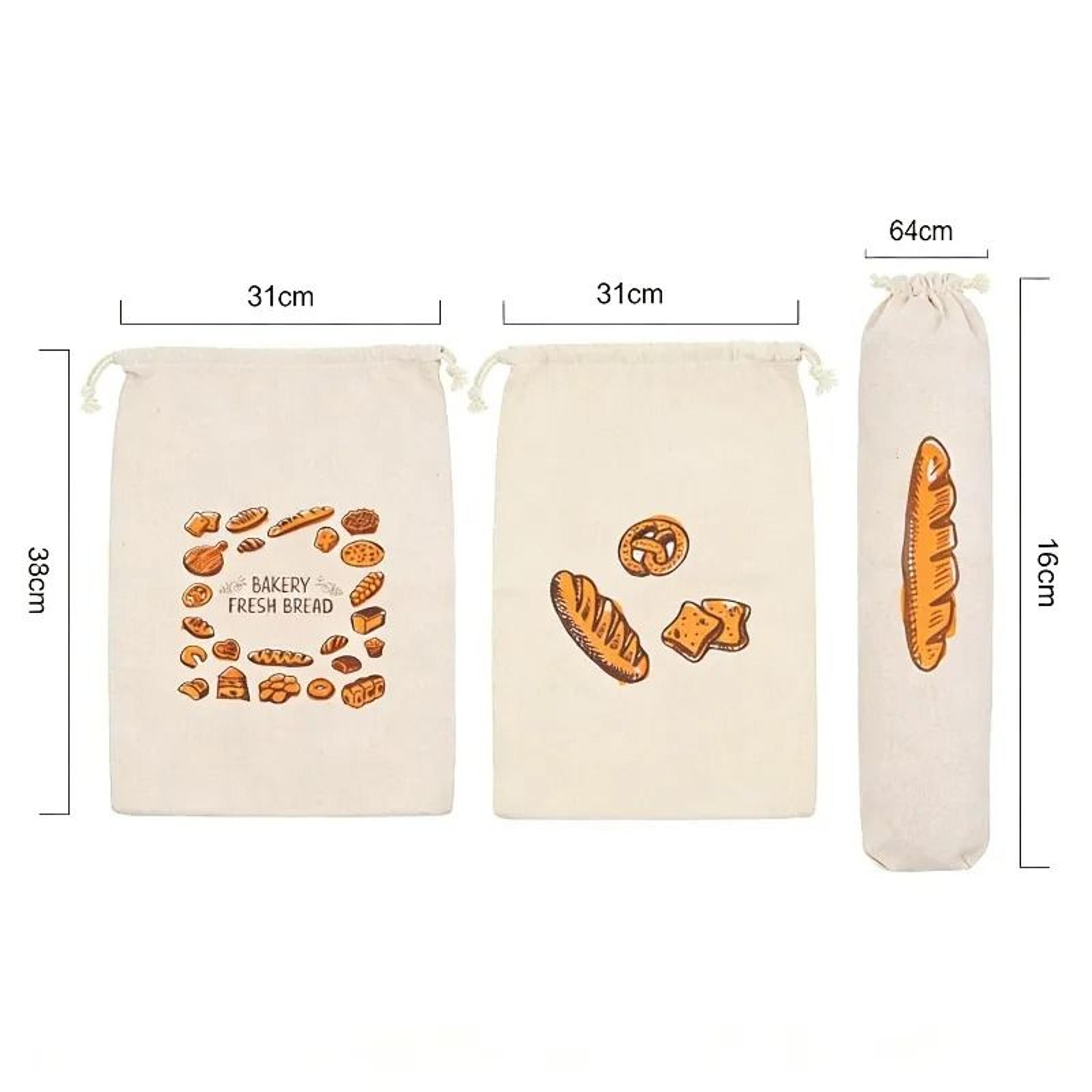 Reusable Linen Drawstring Artisan Bread Storage Bag 5