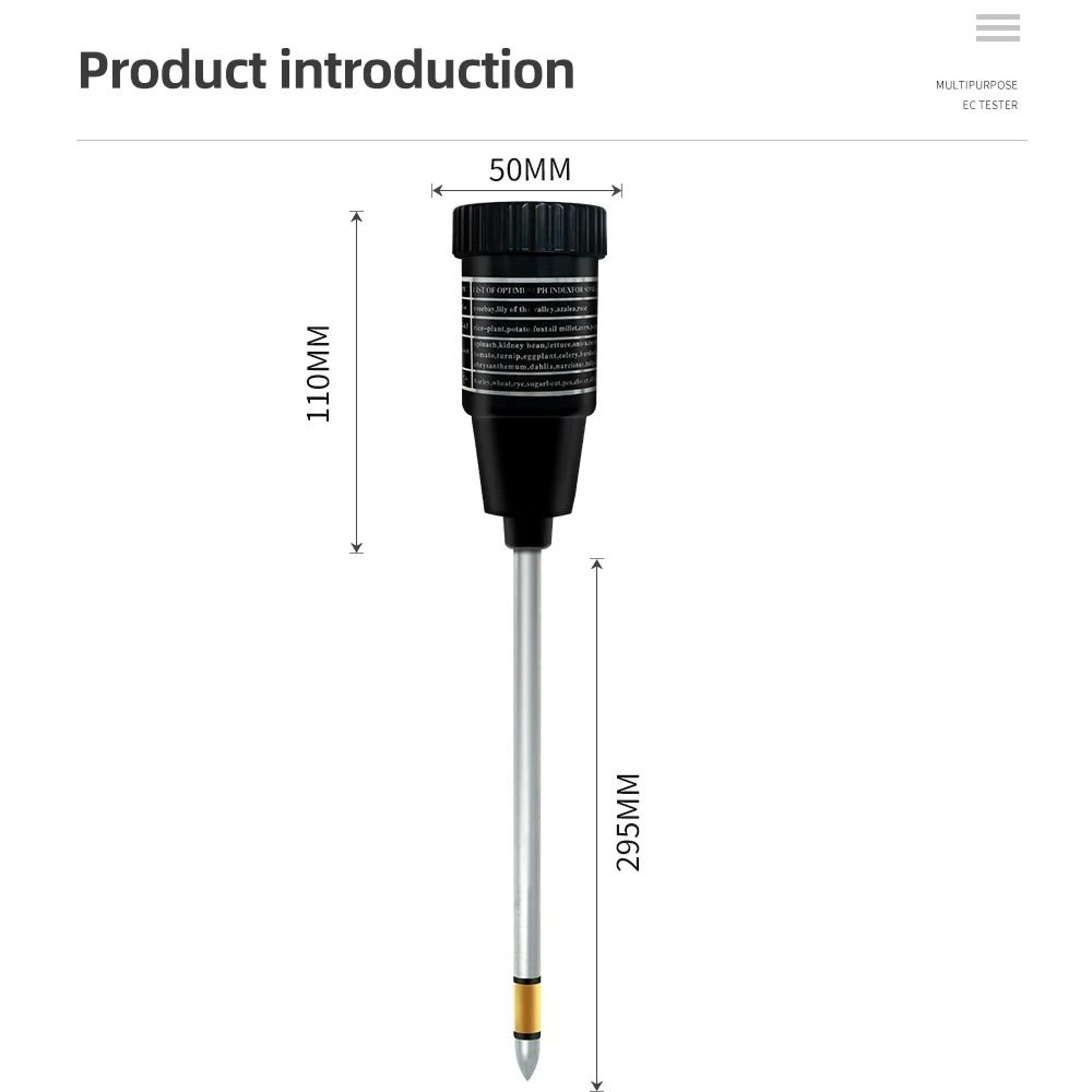 HeavyDuty Soil PH And Moisture Tester With Long Probe 7