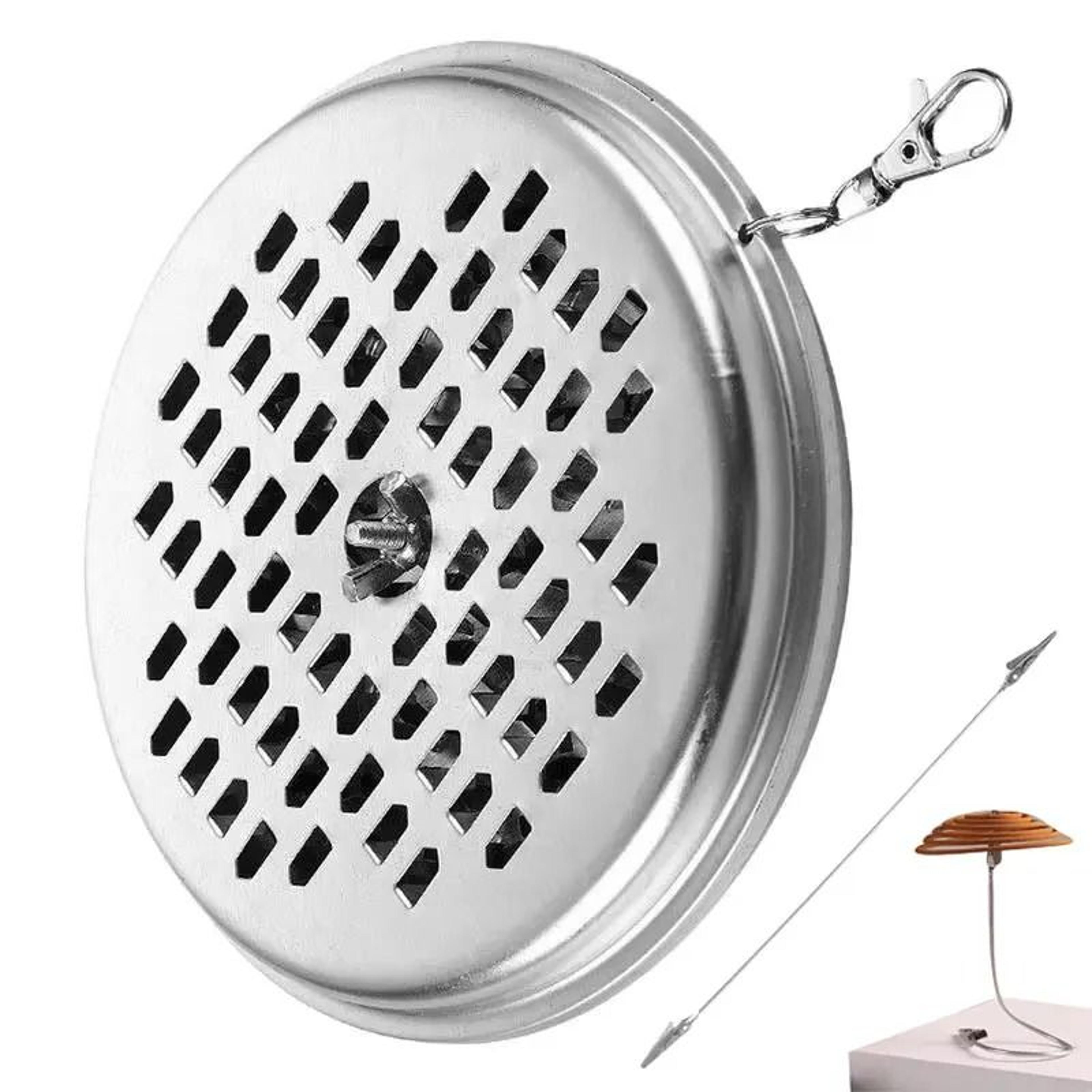 stainless steel portable mosquito coil holder with lid
