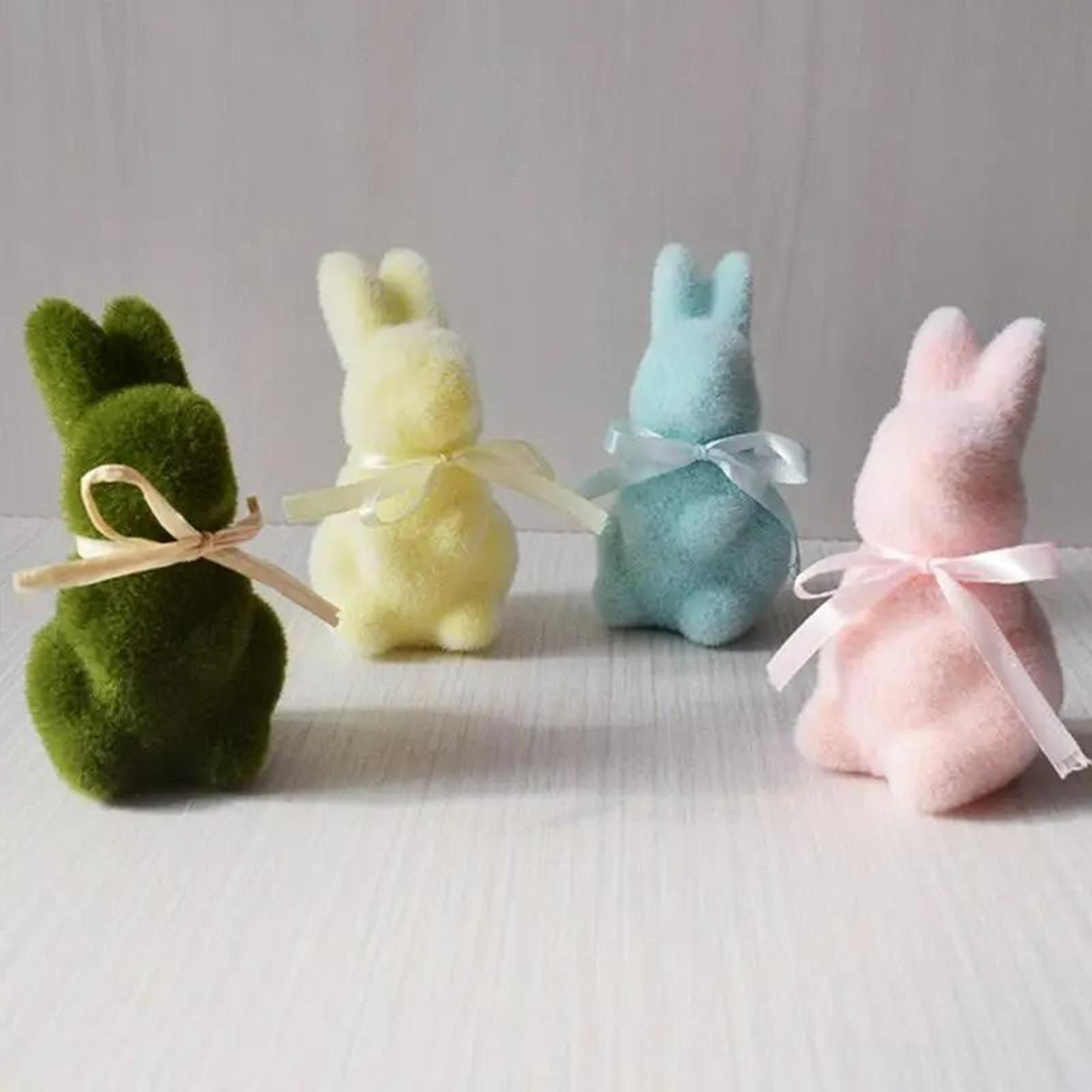 Faux Moss Easter Bunny Miniature Figurine 0