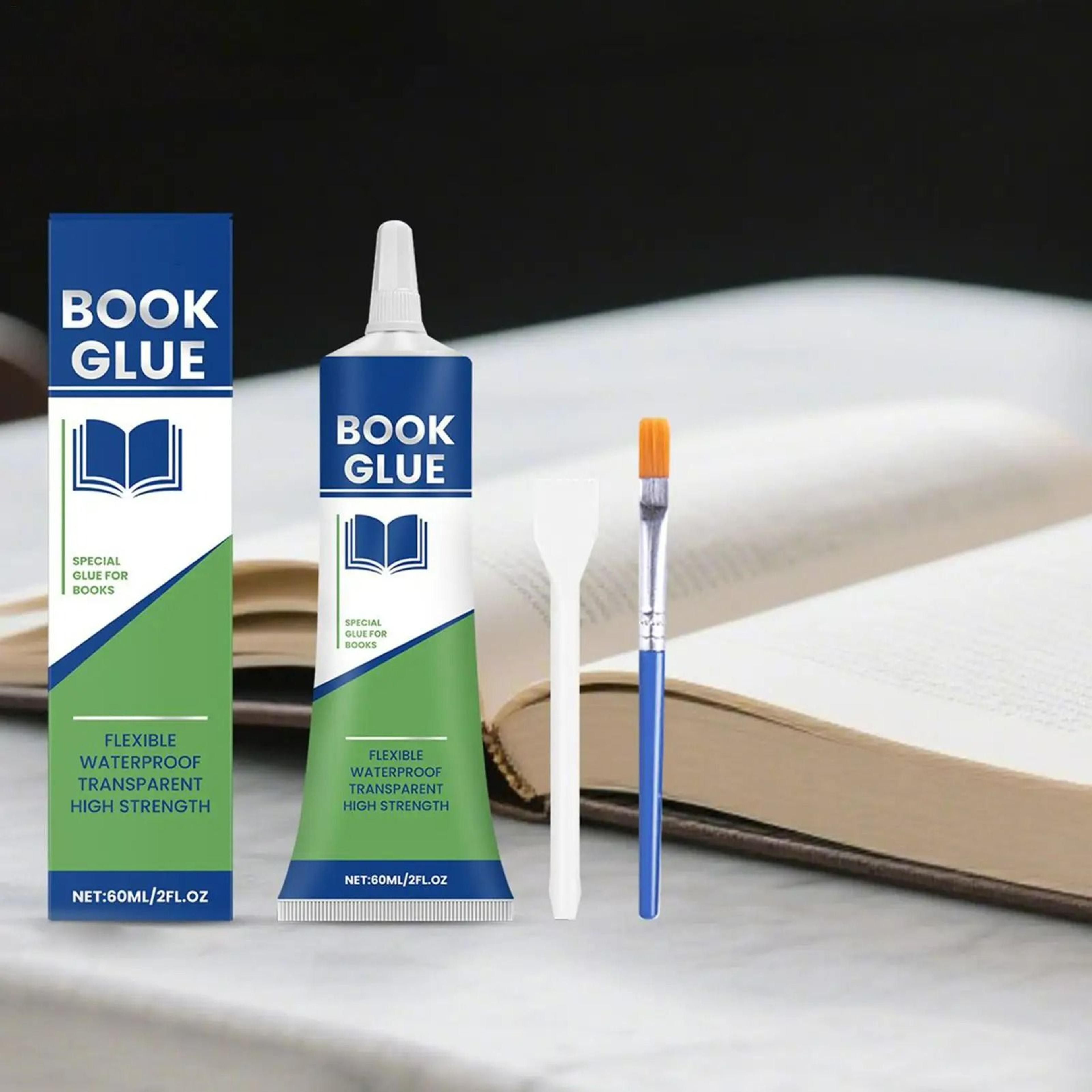 clear flexible bookbinding and paper repair glue