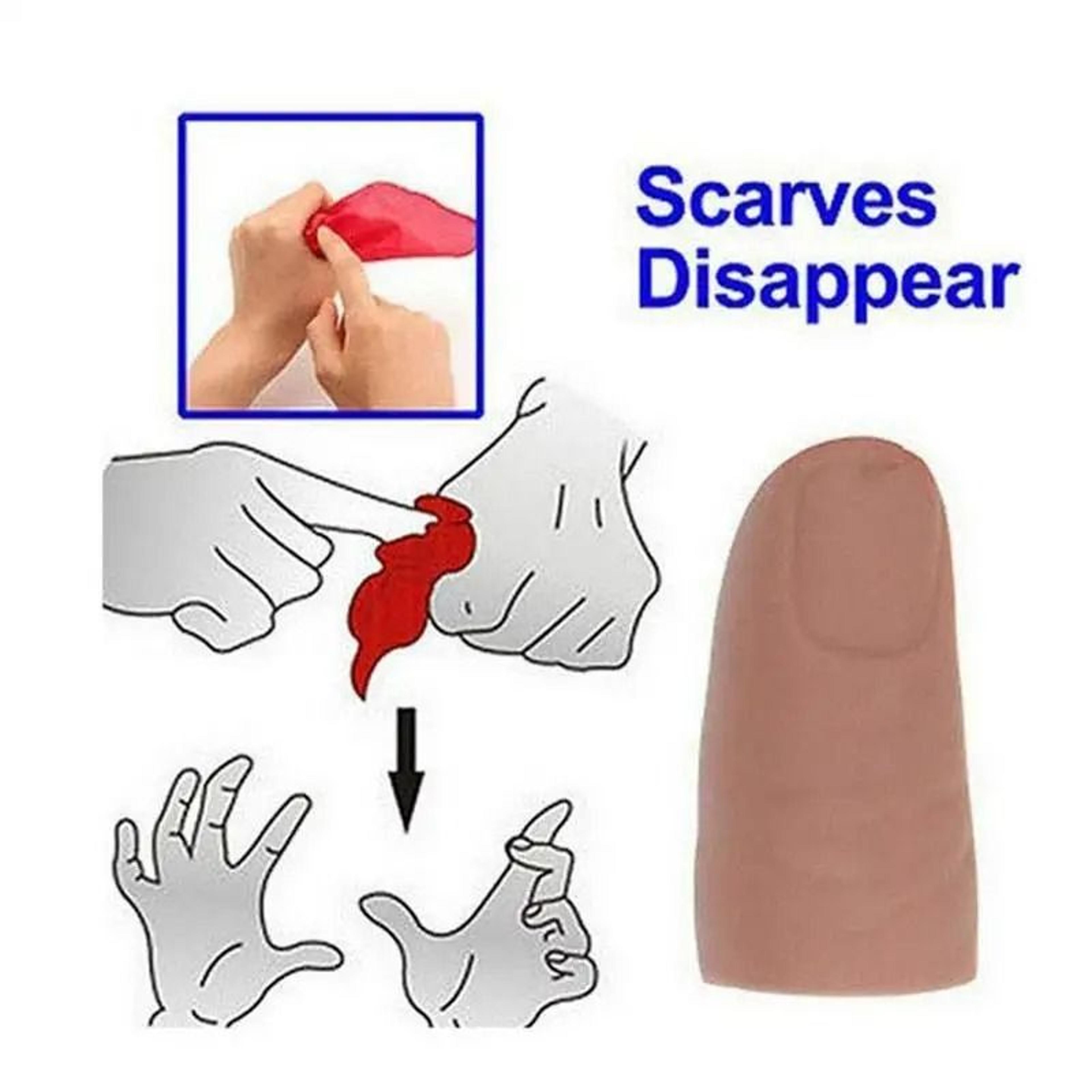 Magic Trick Fake Thumb Tip With Red Silk Streamer 5