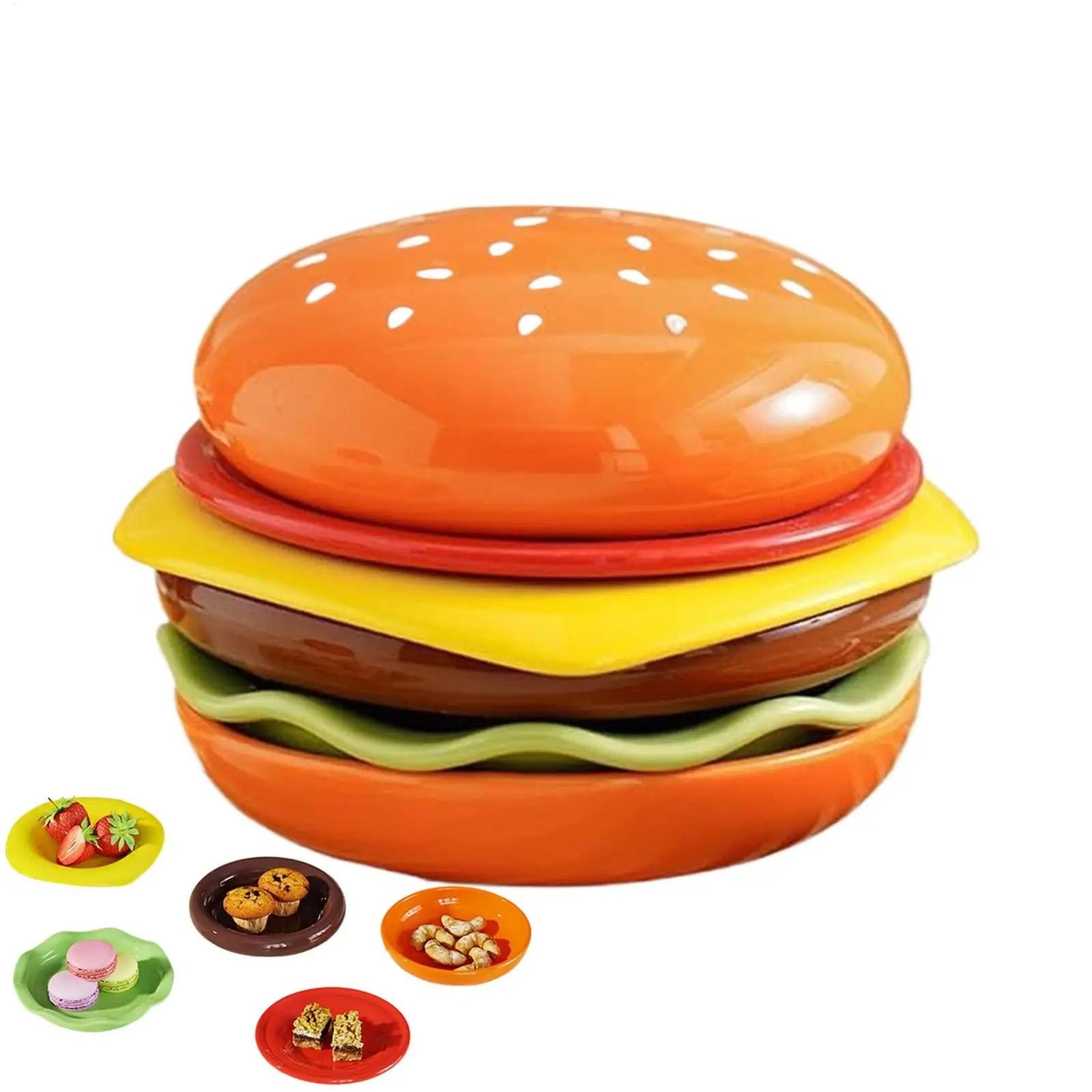 Stackable Hamburger Mini Plate And Dip Bowl Set 0
