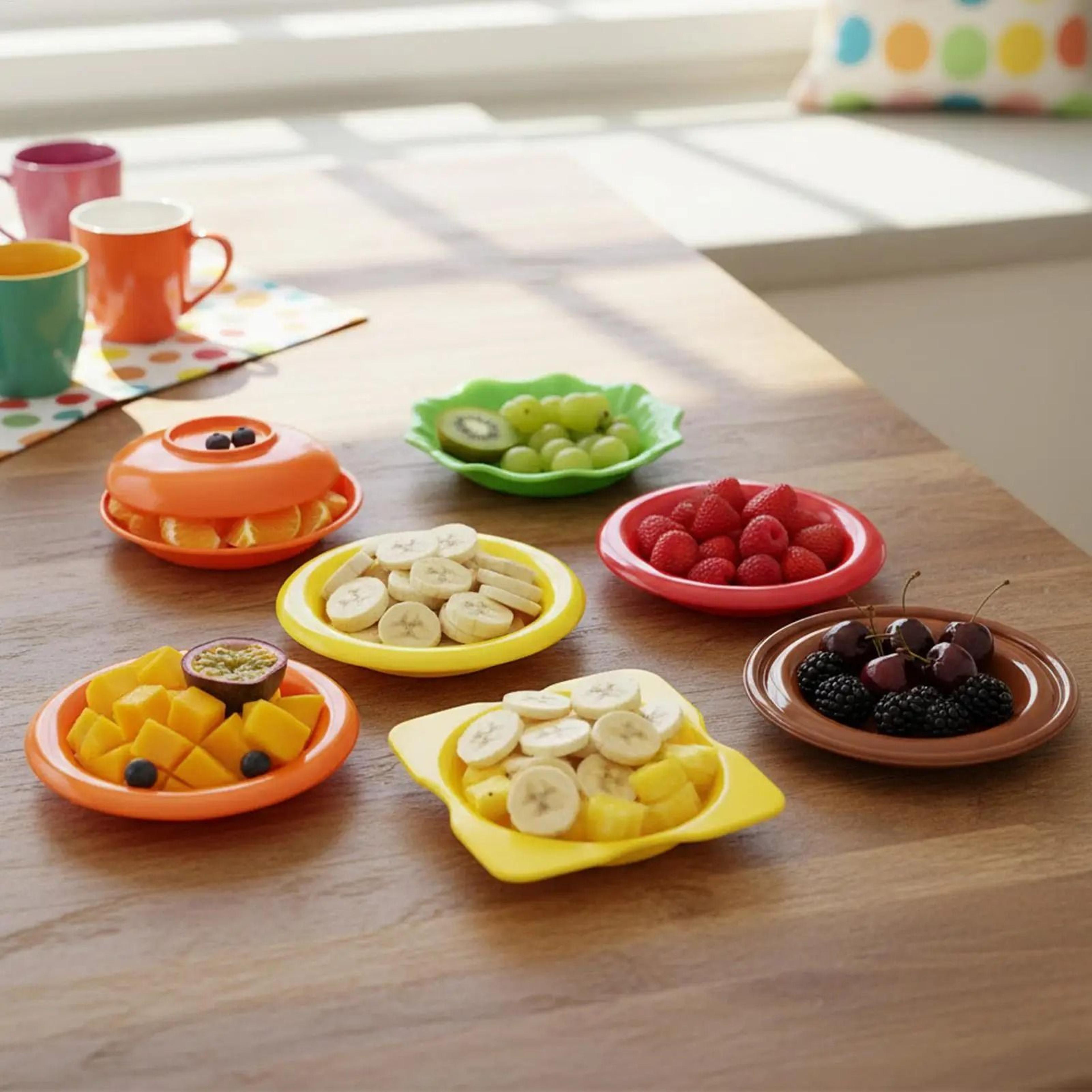 Stackable Hamburger Mini Plate And Dip Bowl Set 4
