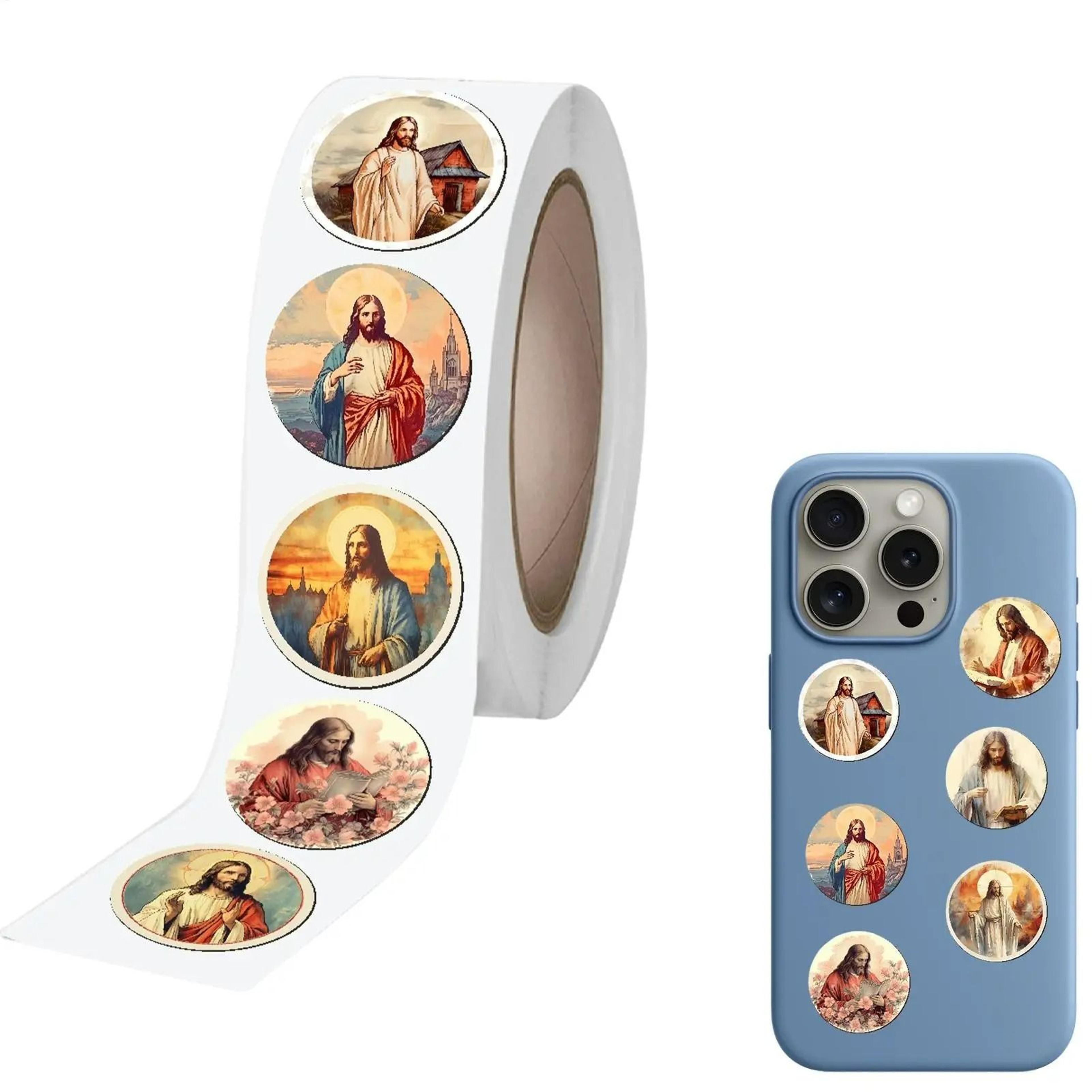 christian jesus sticker roll 500 pieces