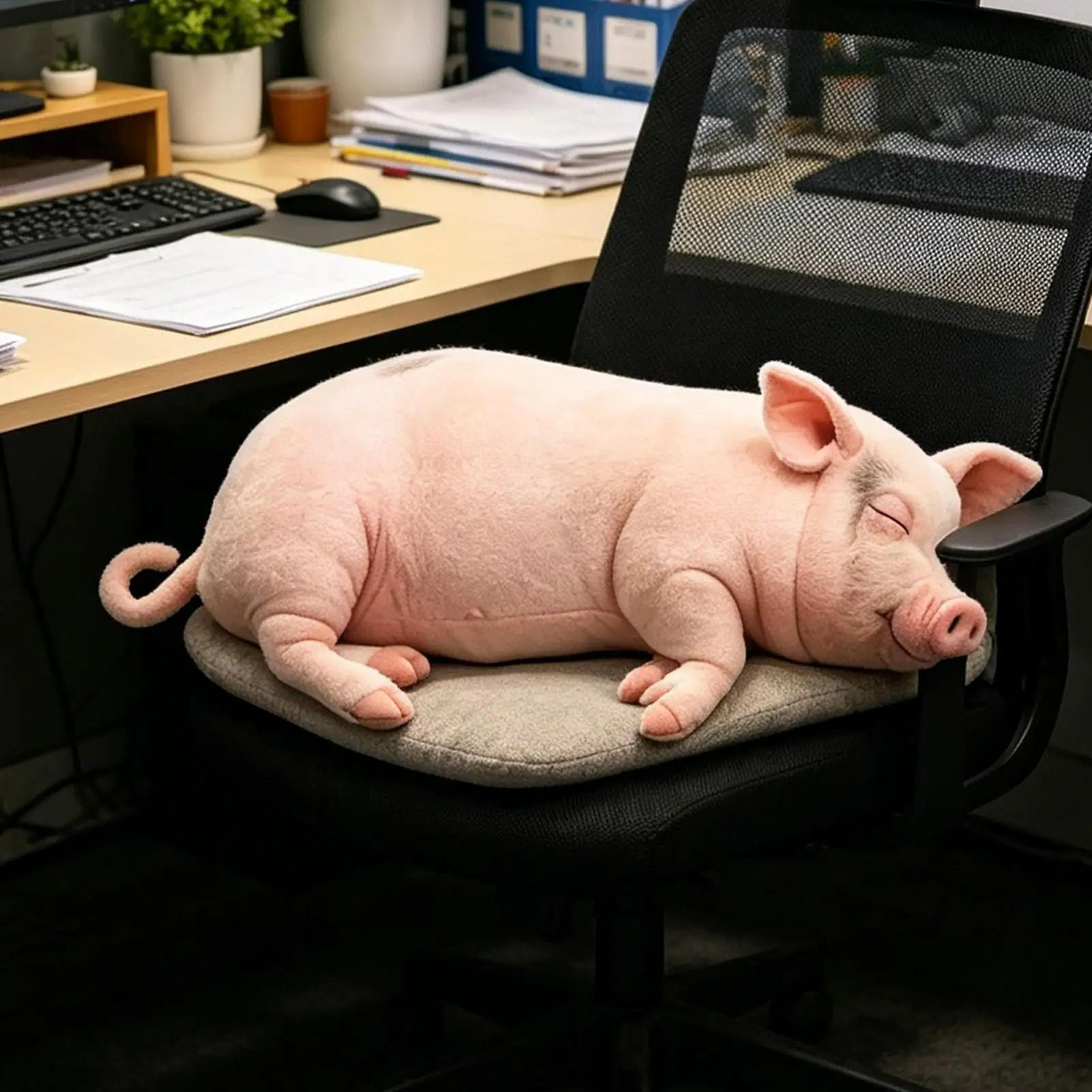 plush stuffed pig body pillow