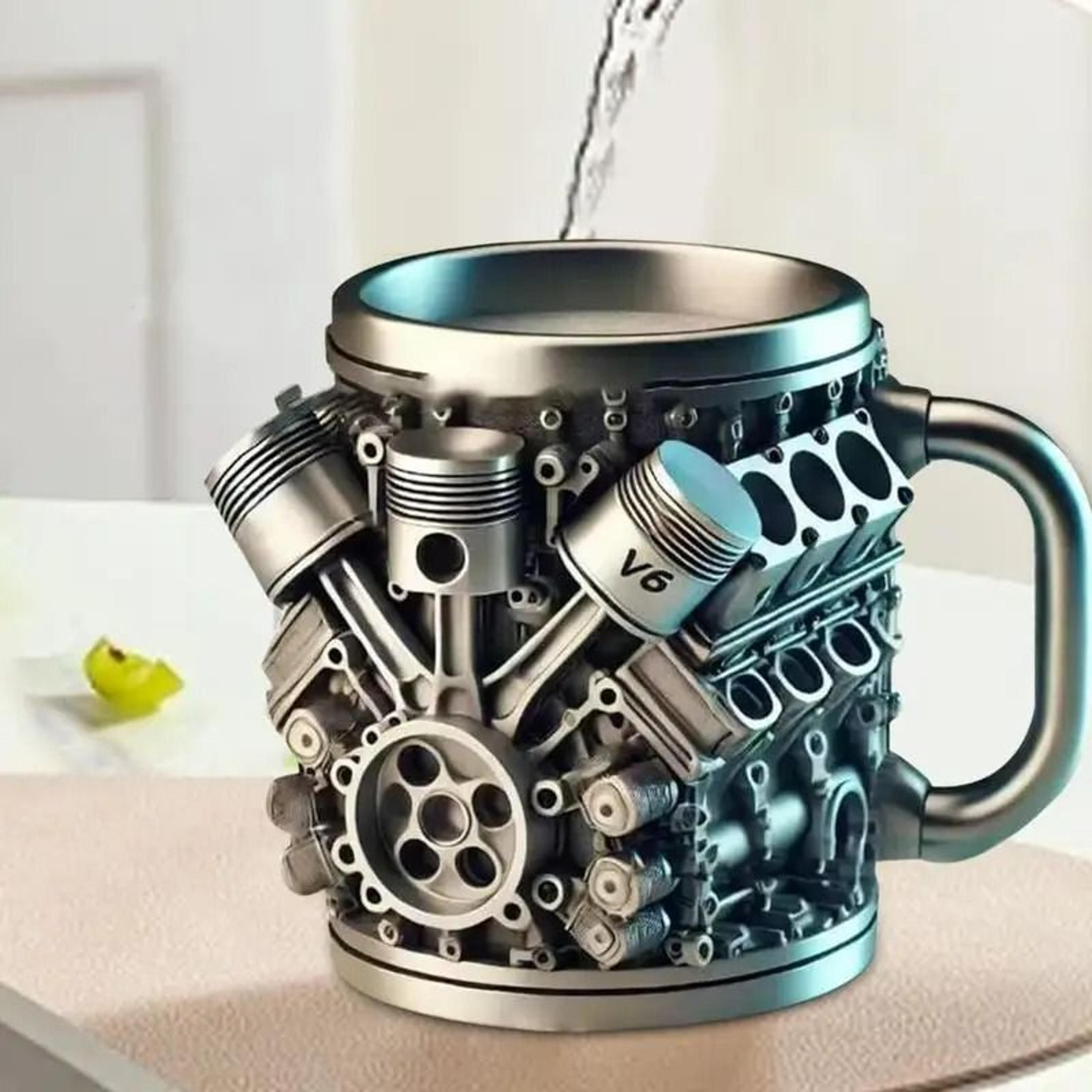 Stainless Steel V6V8 Engine Block Coffee Mug 4