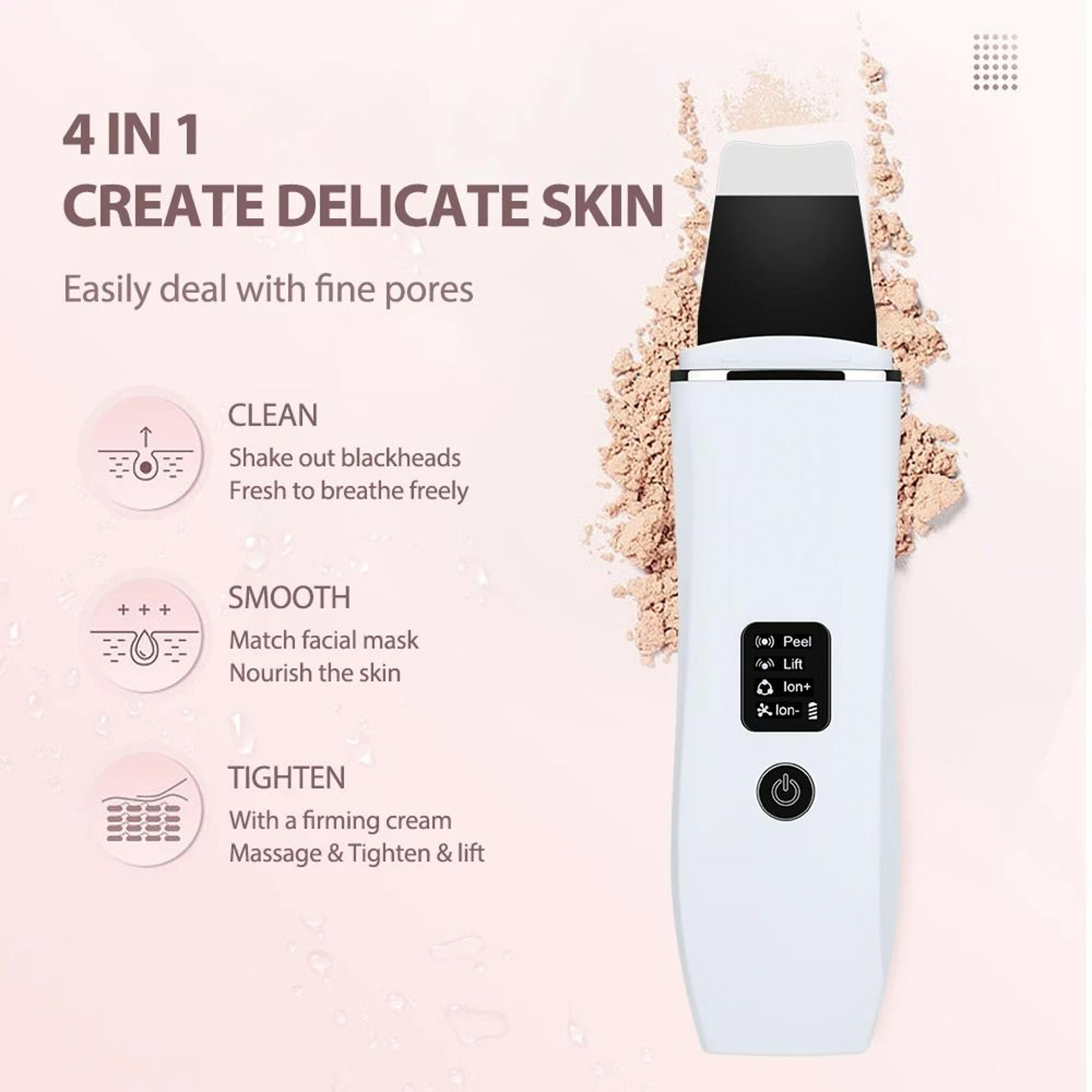 Ultrasonic Skin Scrubber  EMS Facial Peeling Spatula 5