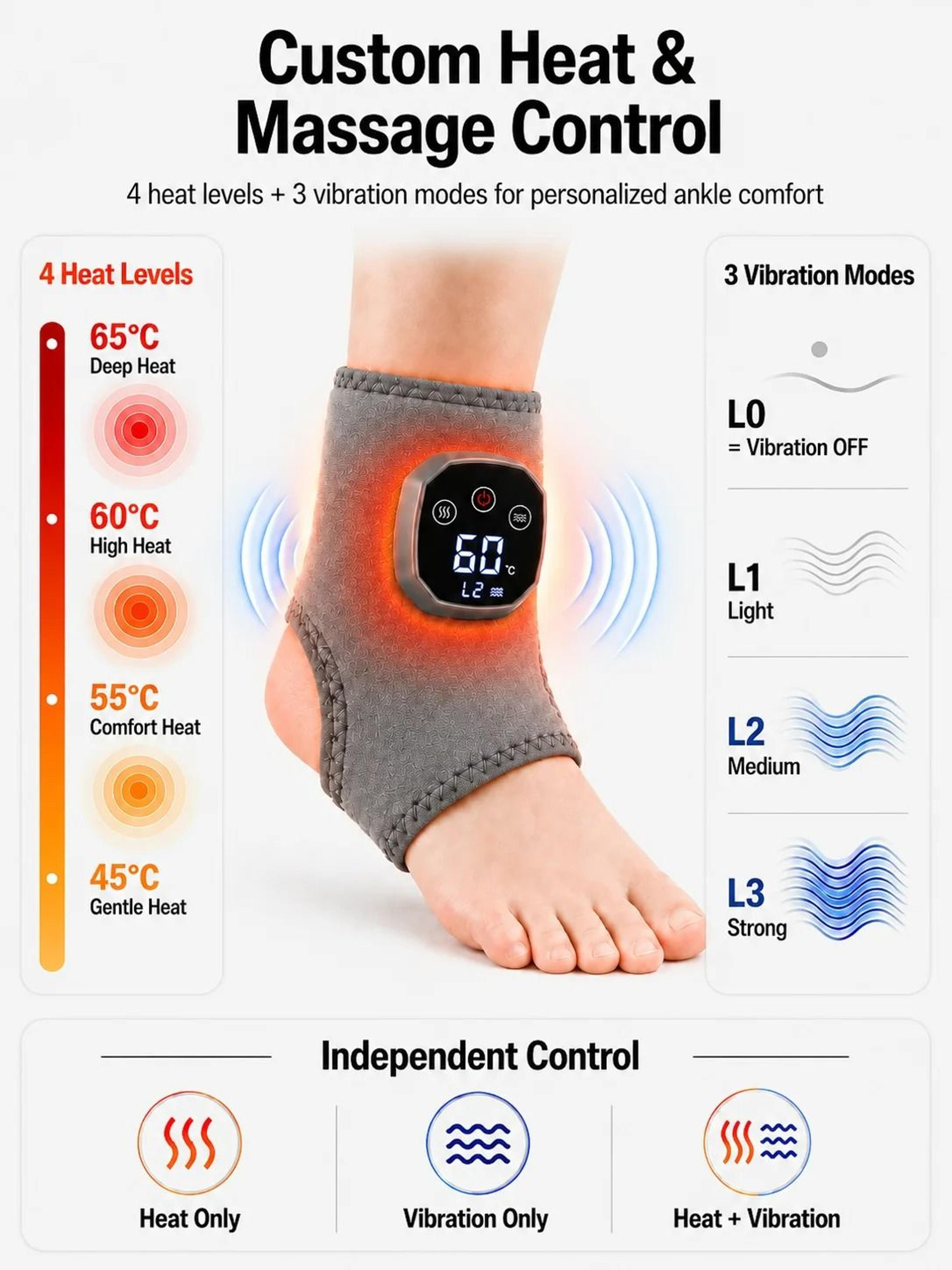 Heated Ankle Massager  Vibration Support Brace 2