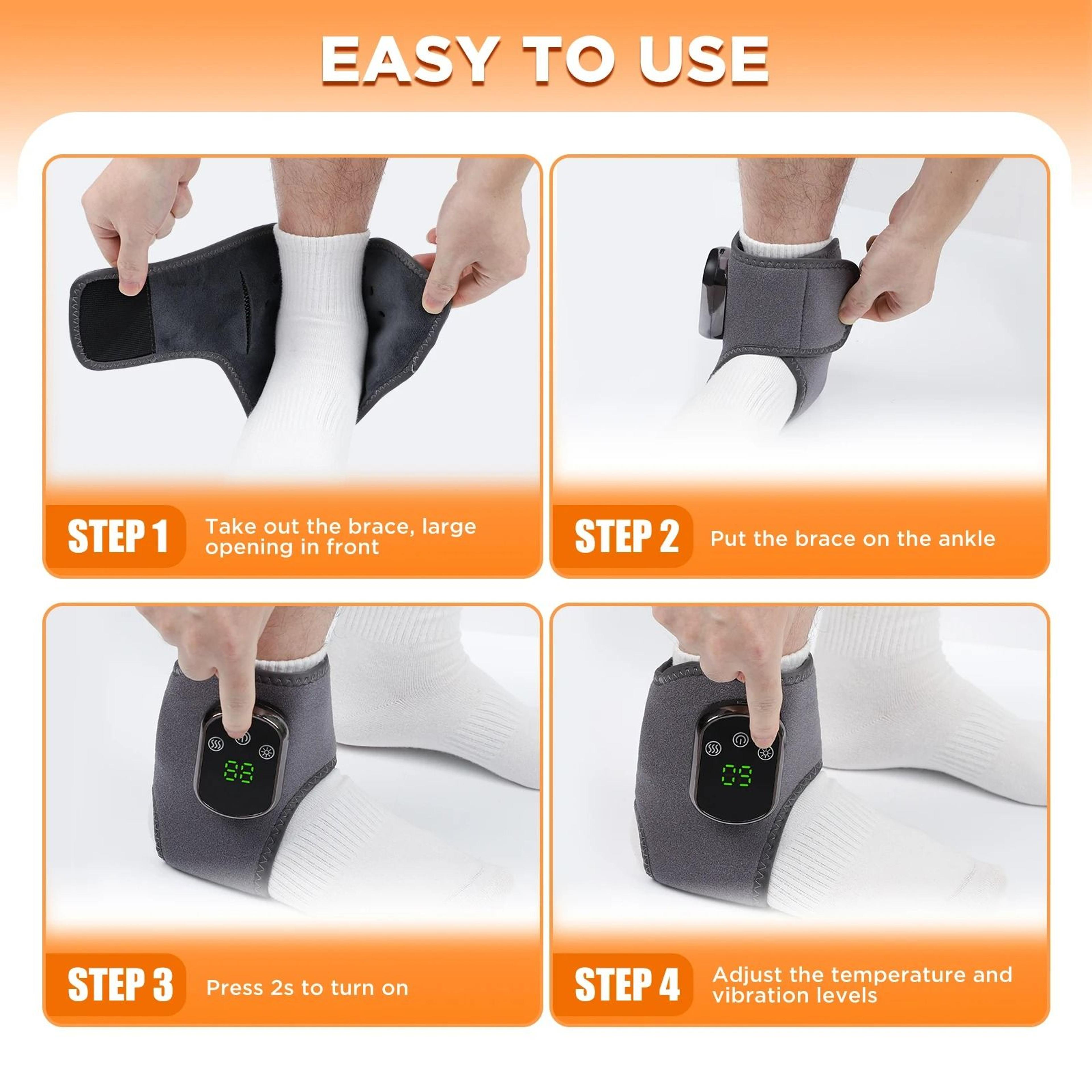 Electric Heated Ankle Support  Vibration Massager Wrap 5