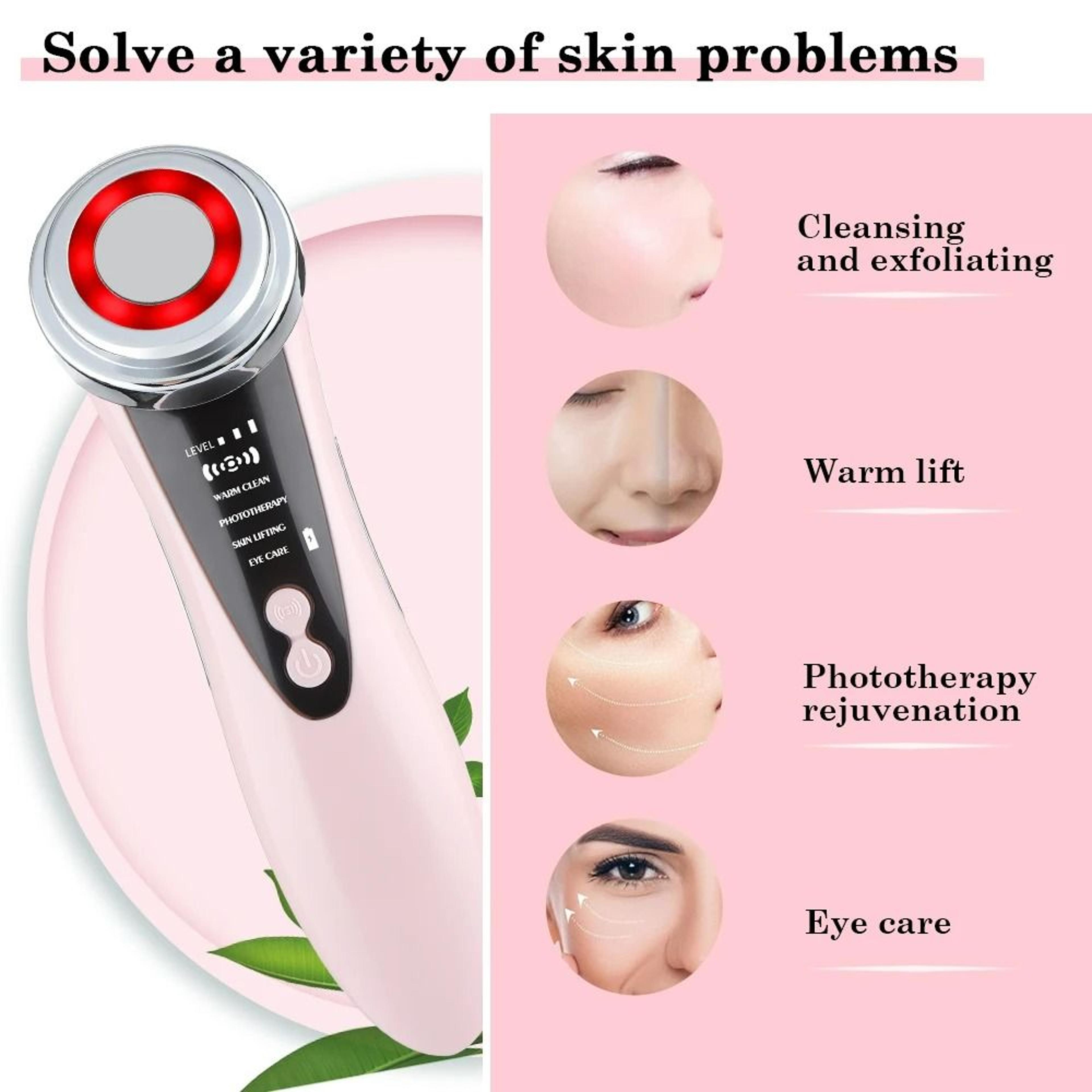 4in1 Red  Blue Light Therapy Facial Massager 4