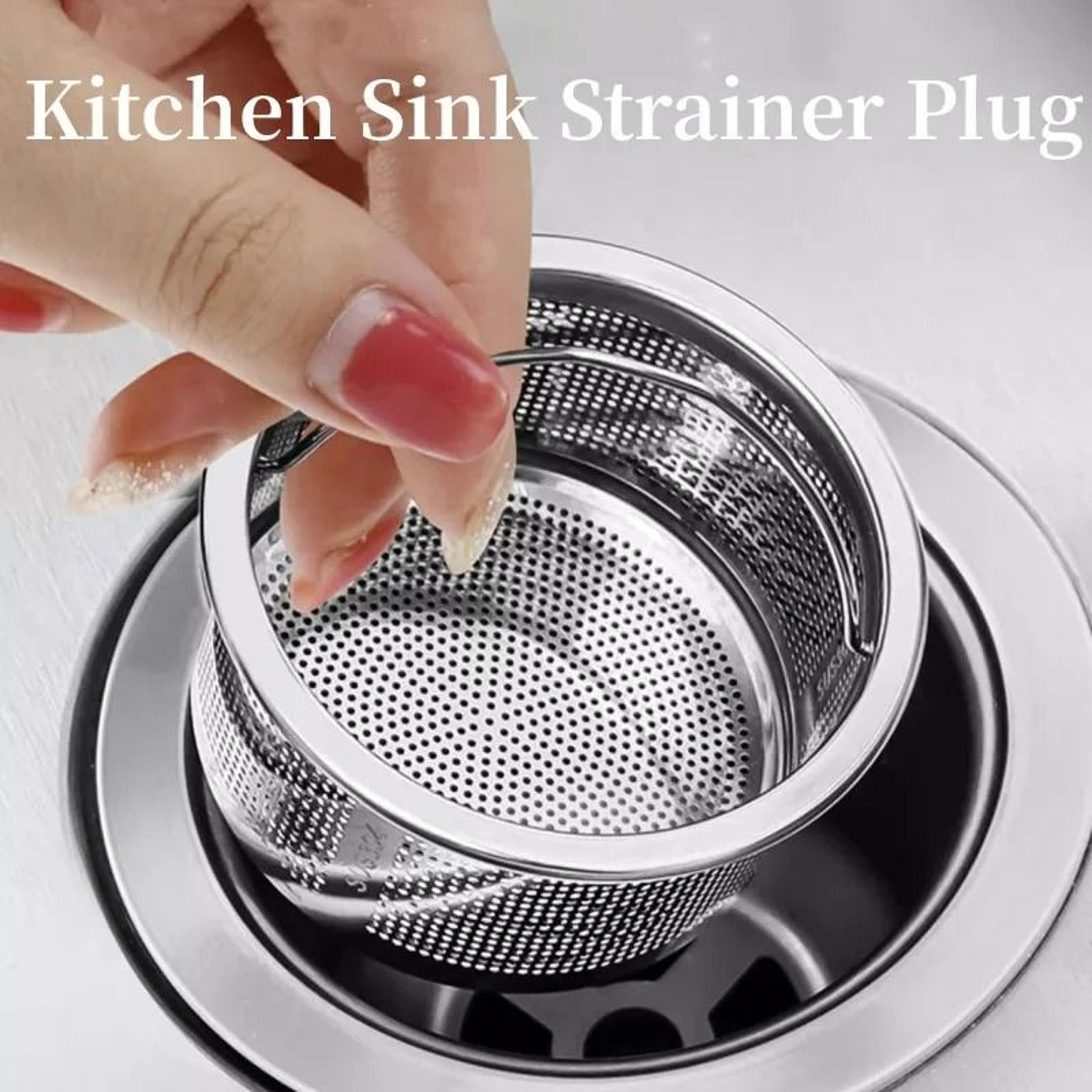 Universal Stainless Steel Kitchen Sink Strainer  AntiClog Filter Basket 3