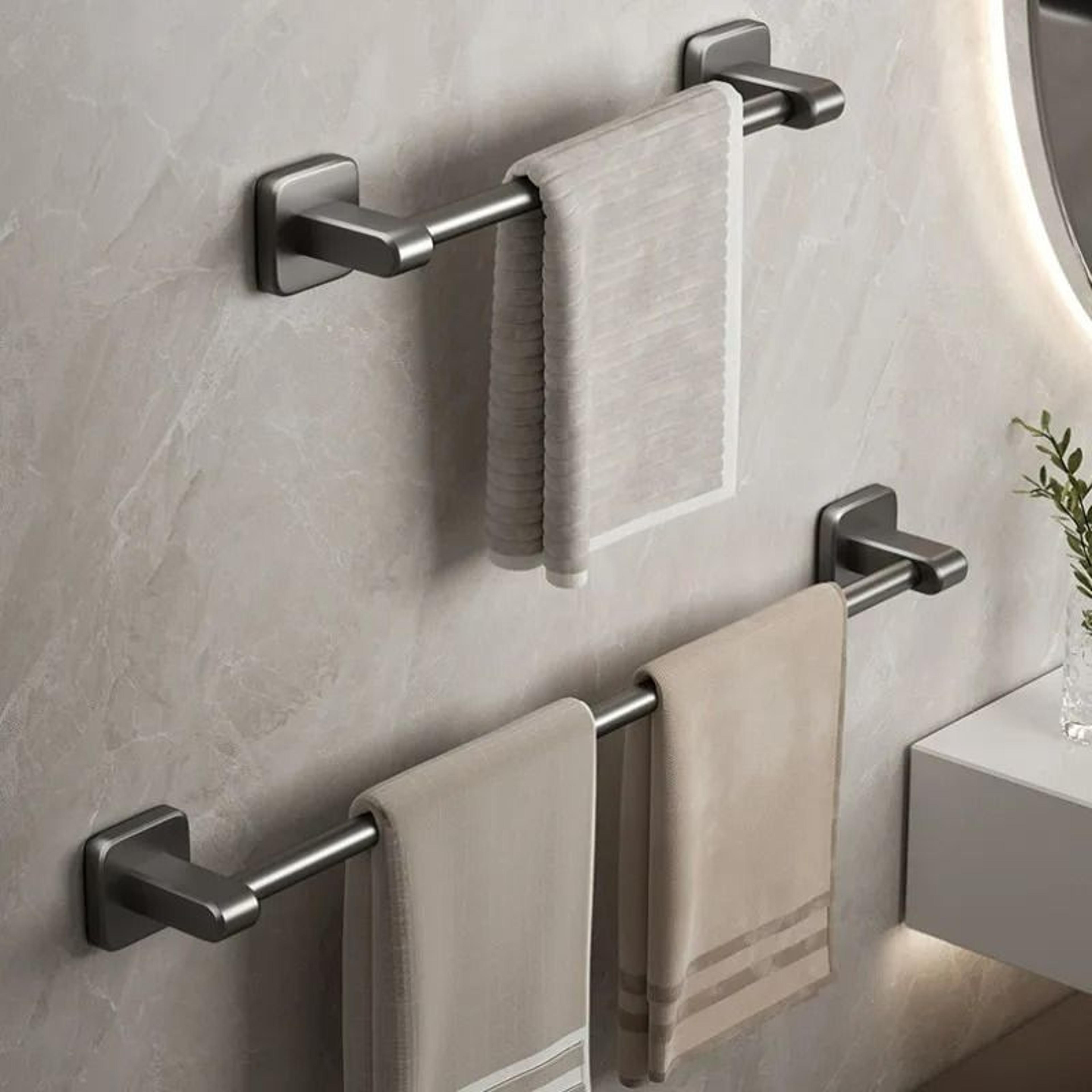 self-adhesive wall-mounted bathroom towel bar rack