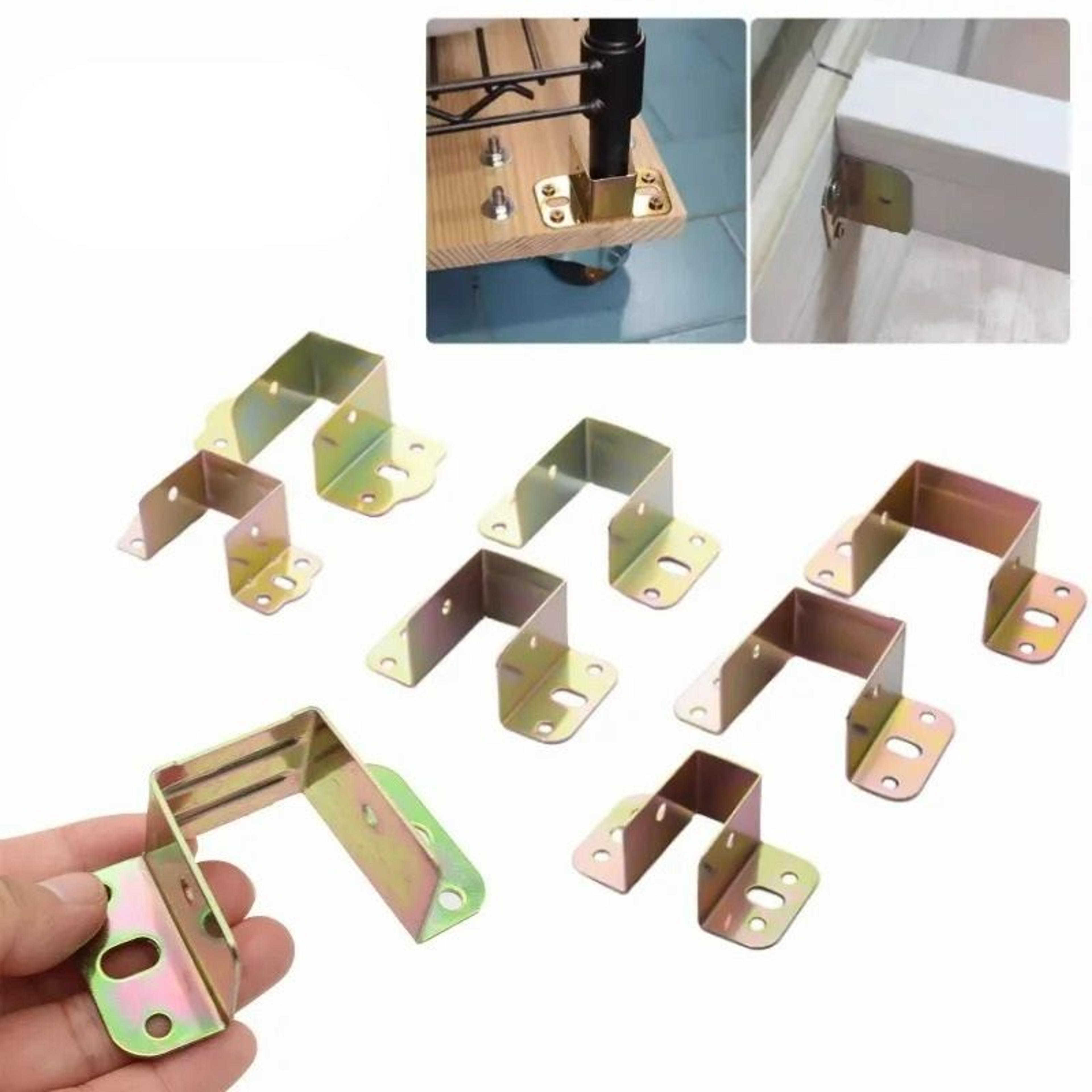 2Pack UShaped Metal Bed Bracket Frame Connecting Brackets  Rail Hooks 0