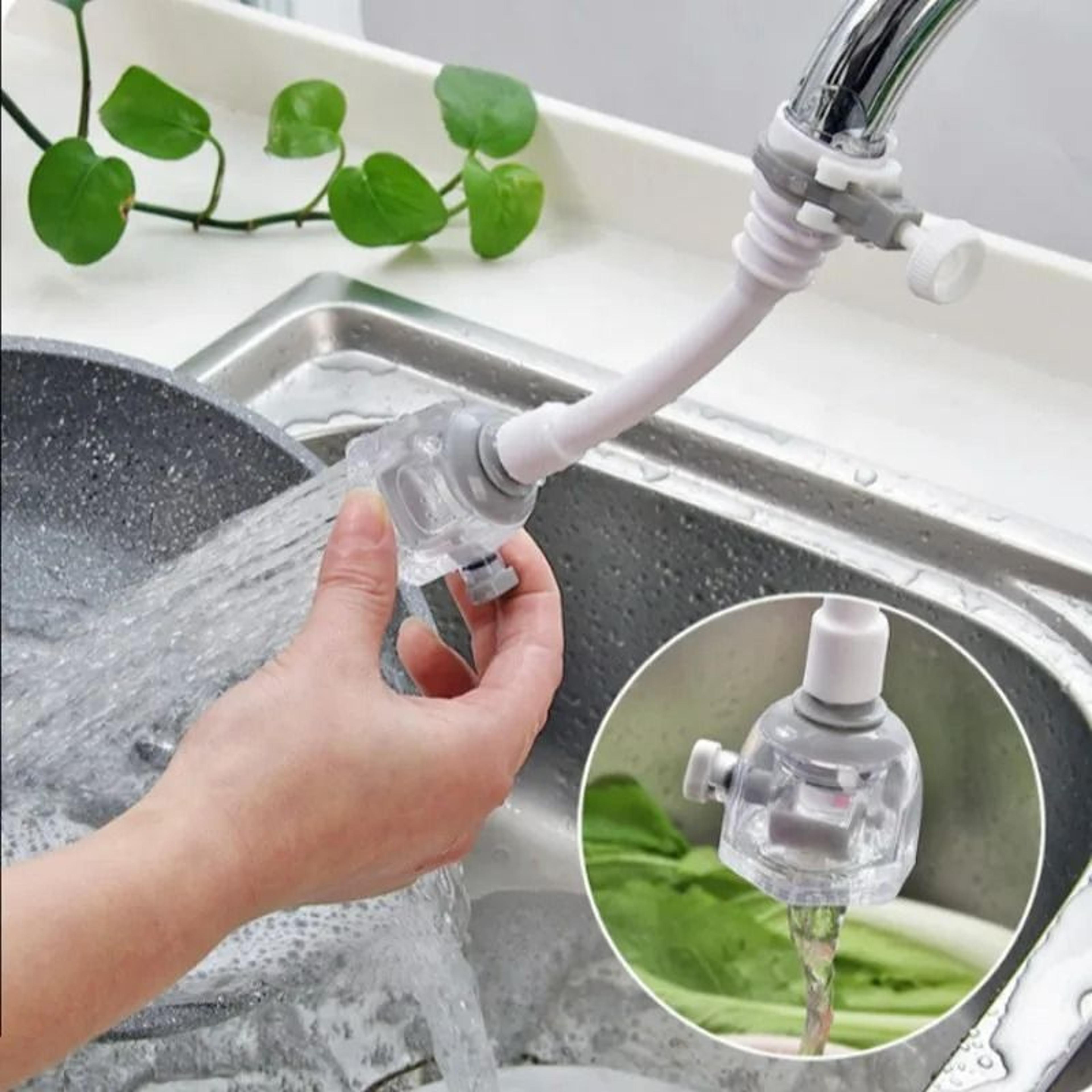 360° rotating kitchen faucet extender & dual-mode pressurized filter sprayer