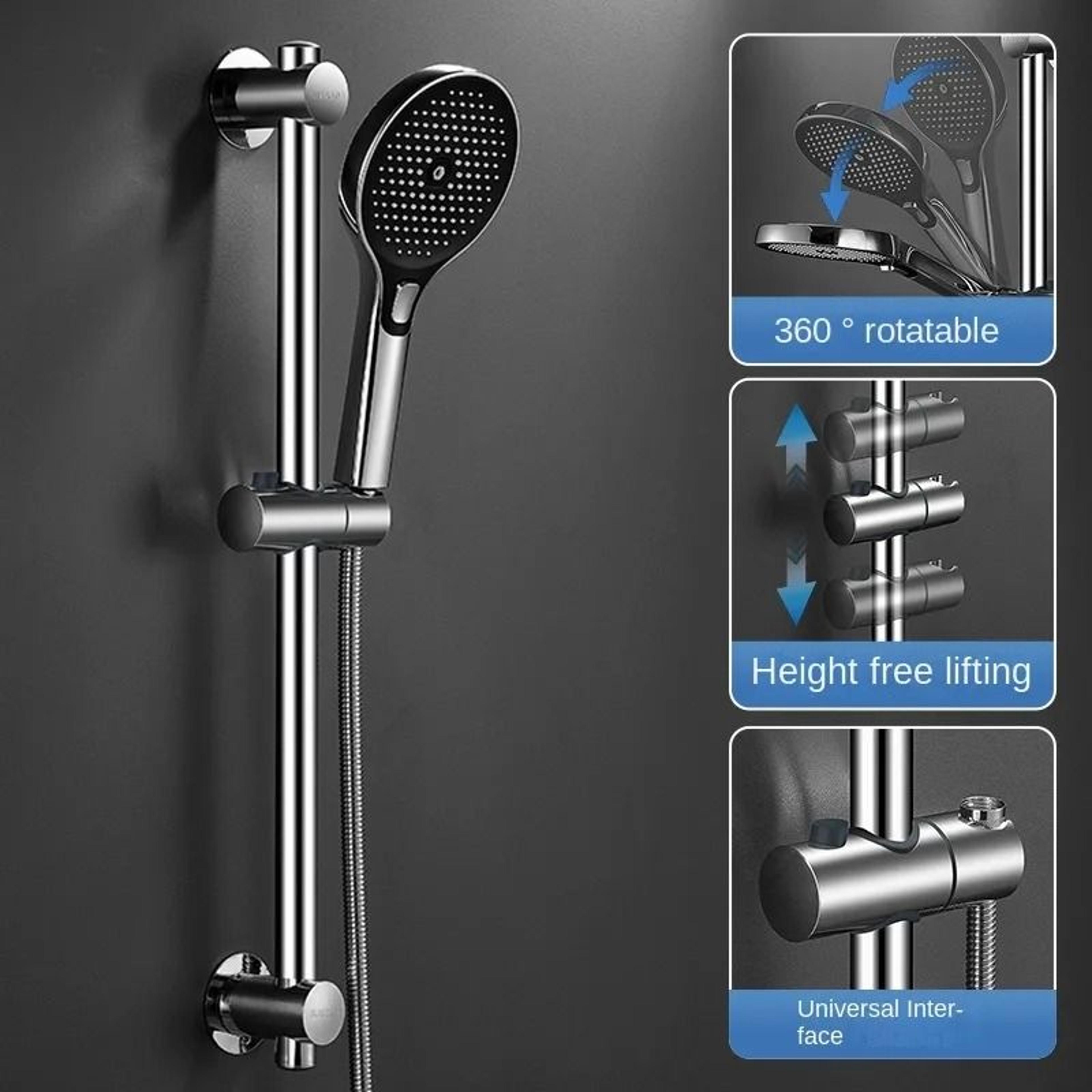 WallMounted Adjustable Shower Slide Bar Rail With Extension Hand Shower Holder 1