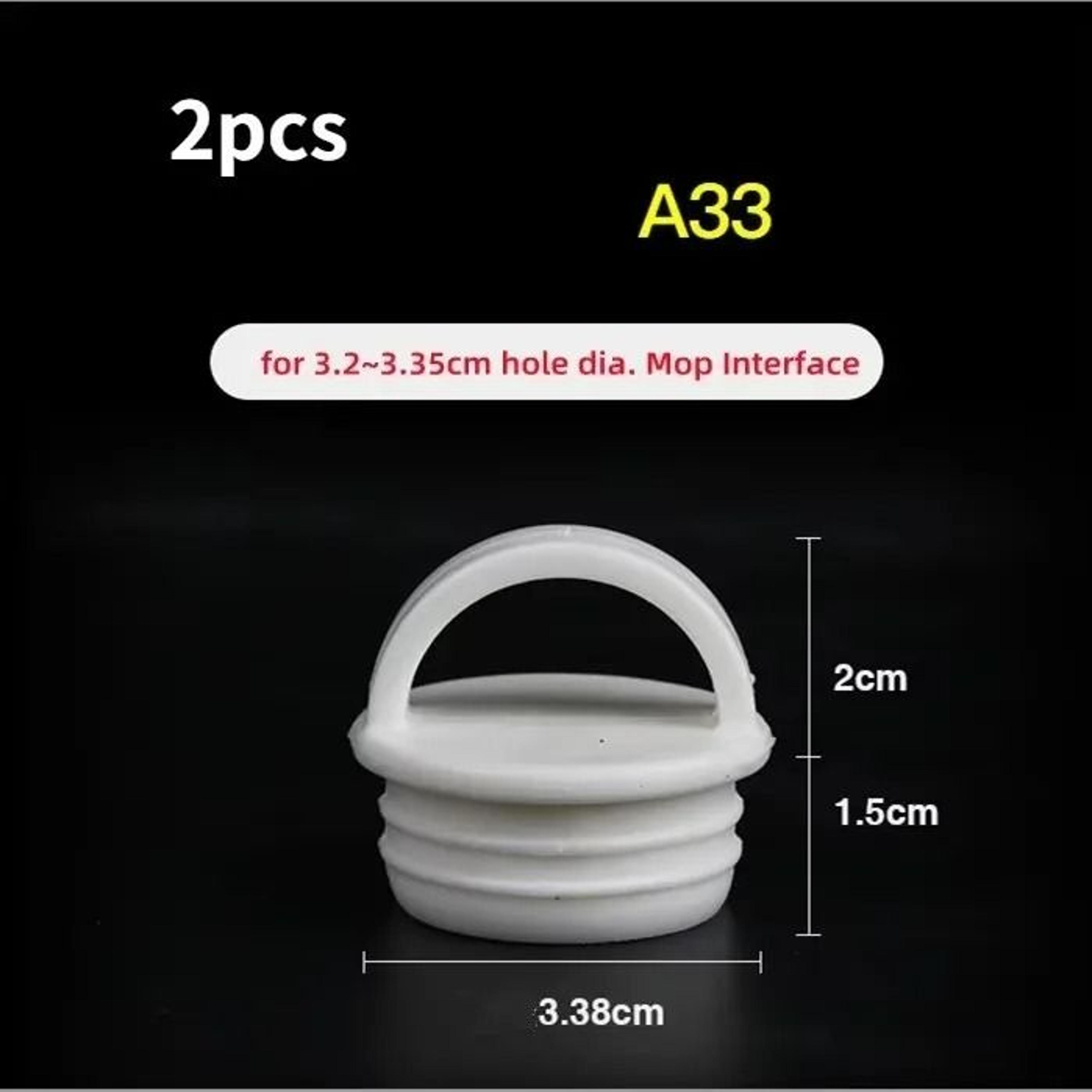 2Pack White Mop Bucket Drain Stoppers With Pull Handle 9
