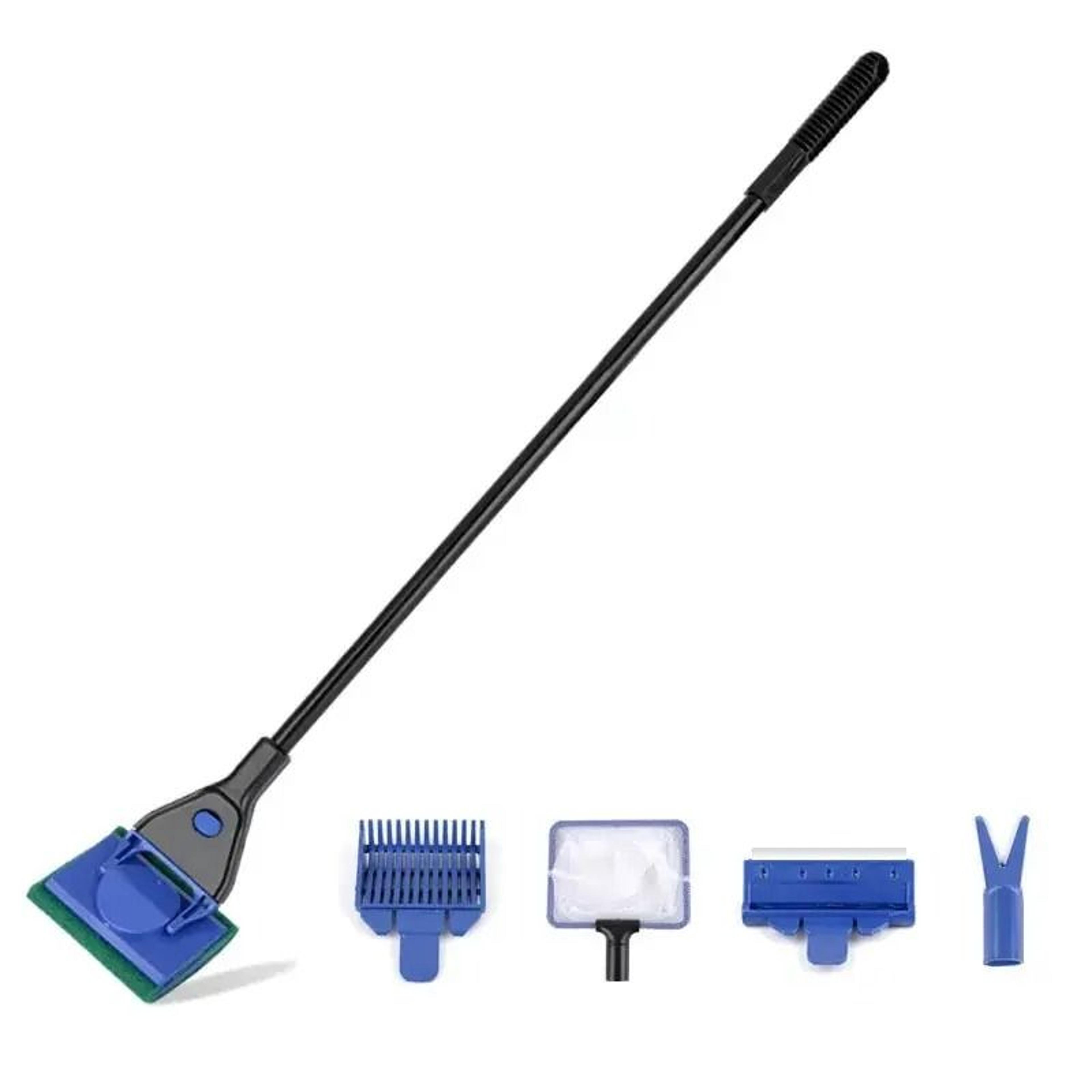 5-in-1 aquarium glass cleaning brush kit & multi-tool maintenance set