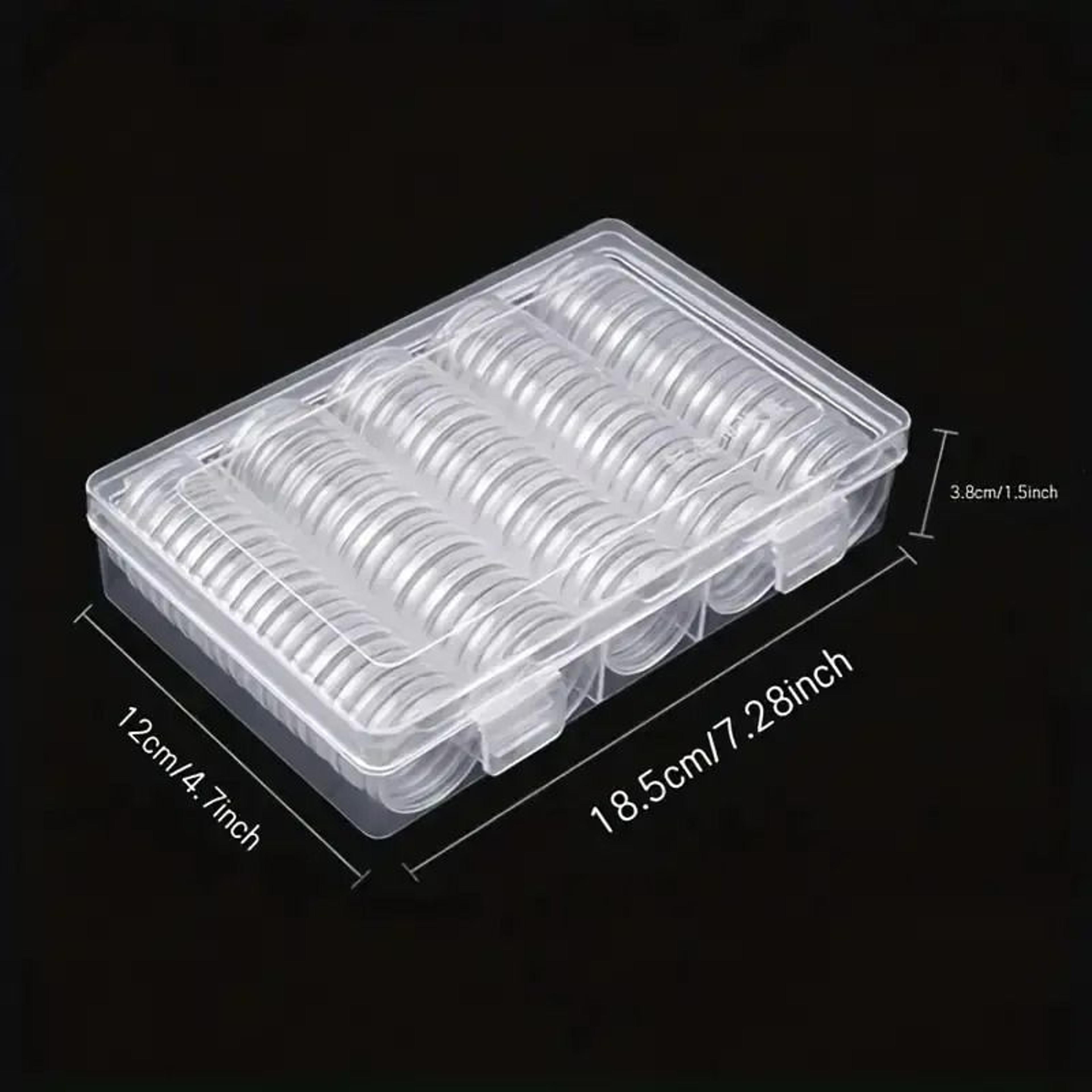 Clear Plastic Round Coin Capsules  Collection Protection Storage Box 0