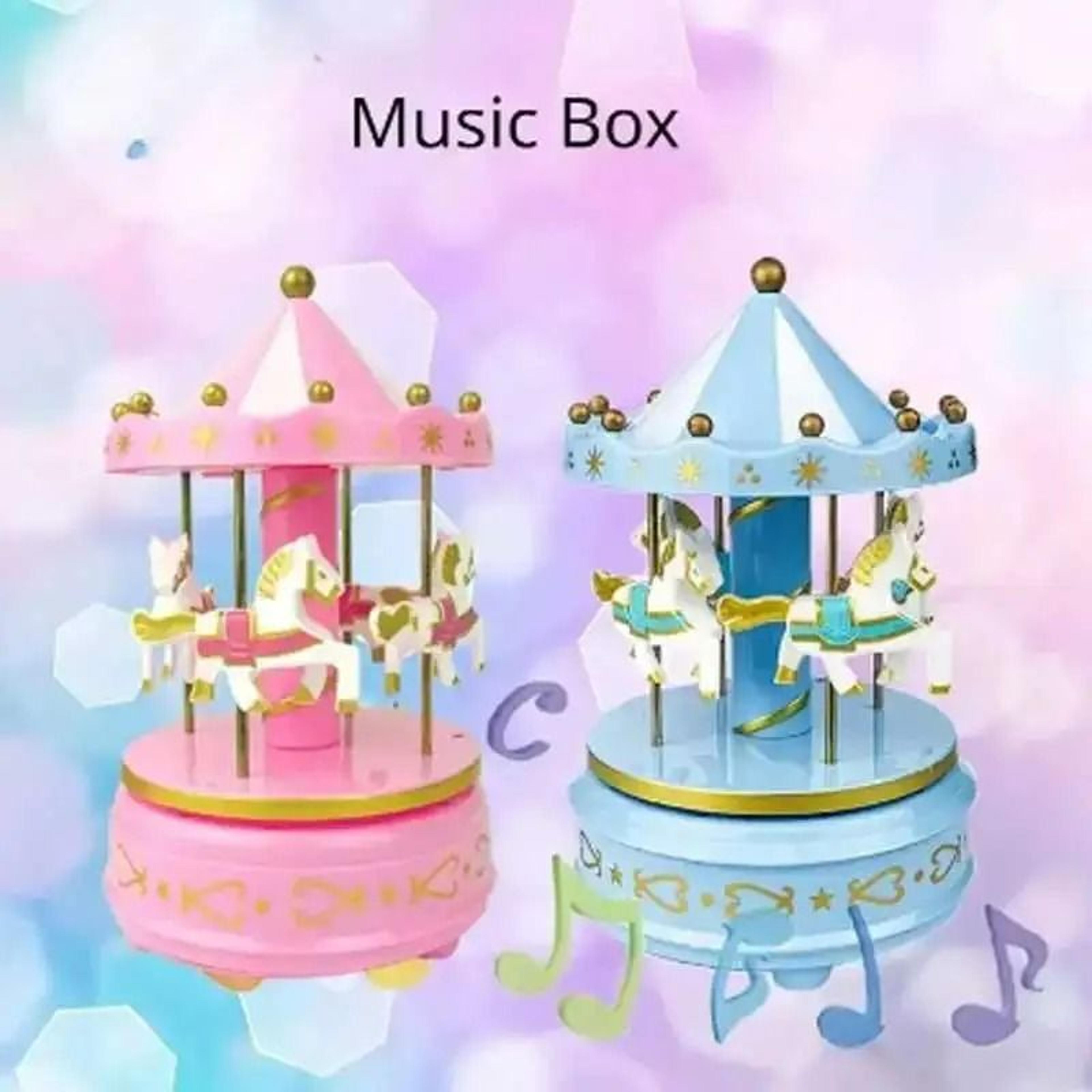 Rotating 4Horse Carousel Music Box 4