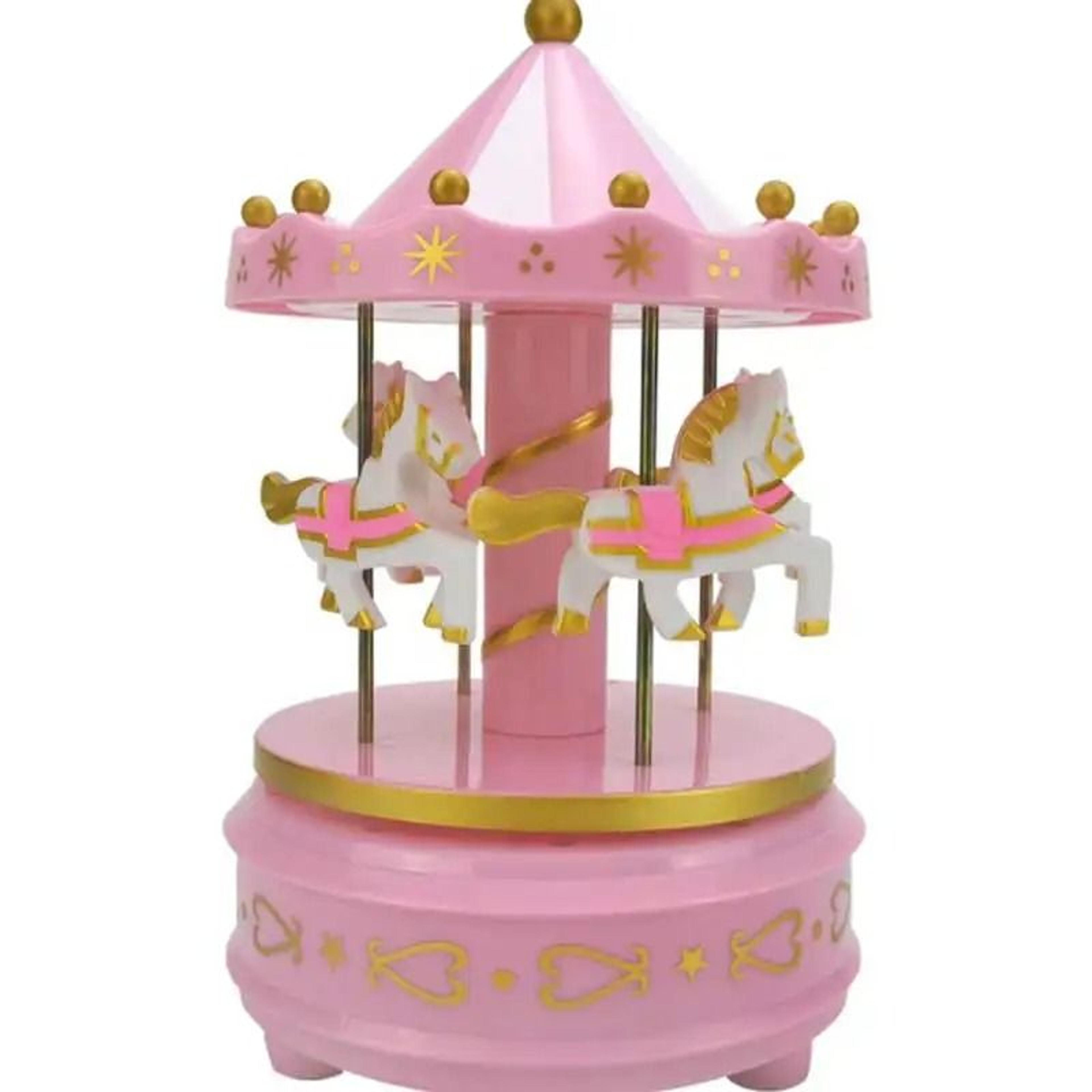 Rotating 4Horse Carousel Music Box 5