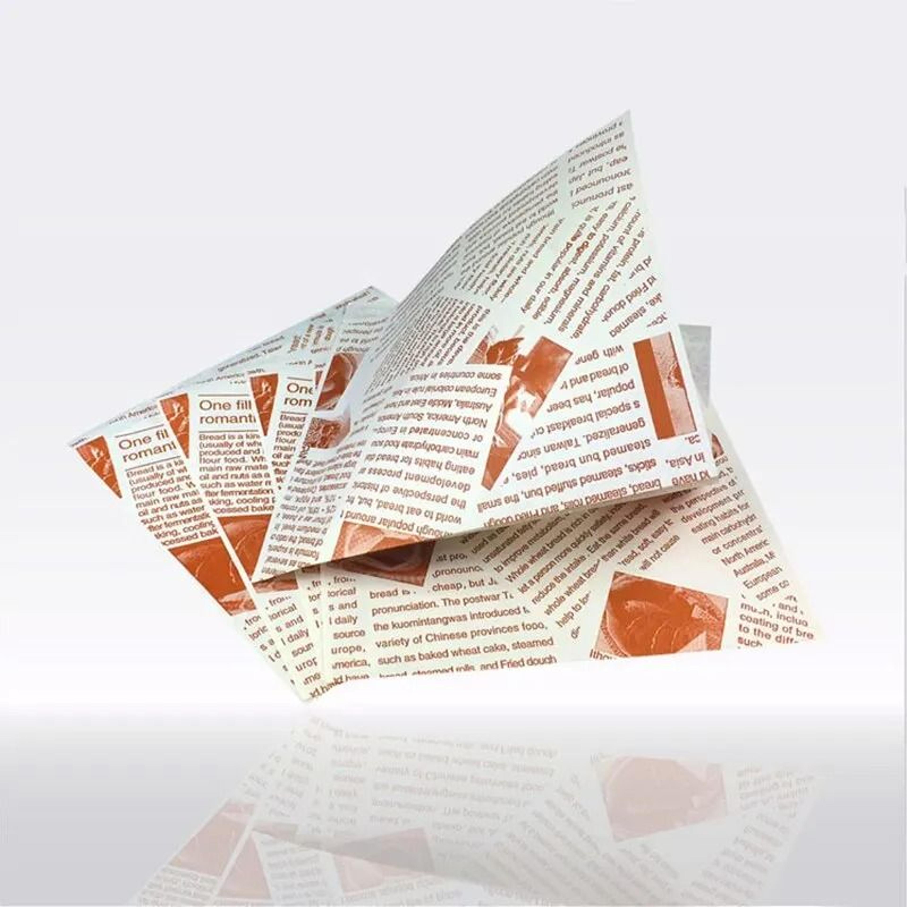 Triangular Oilproof Kraft Paper Food Packaging Bags 100Piece Pack 4