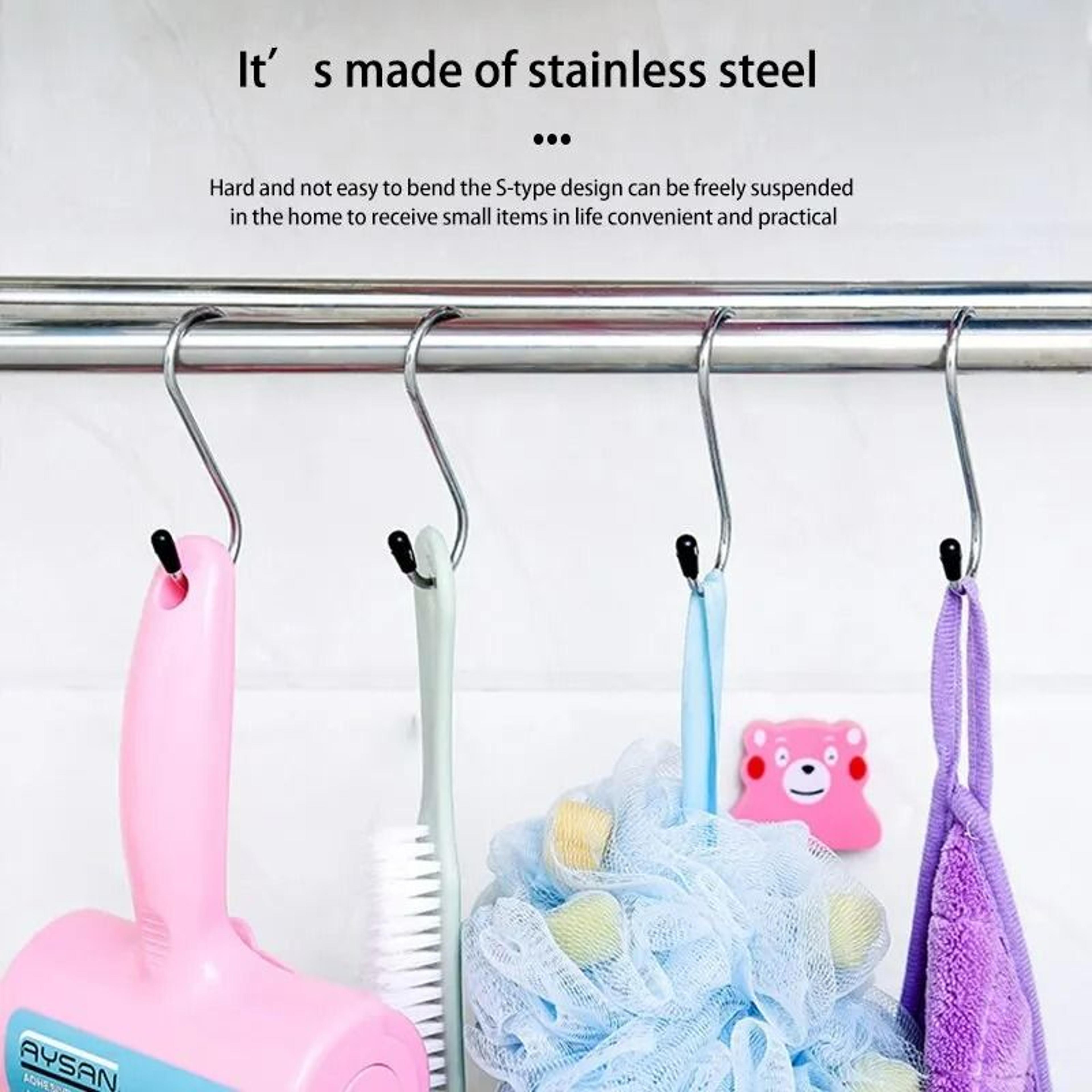 HeavyDuty Stainless Steel SShaped Hanging Hooks 4Piece Set 1