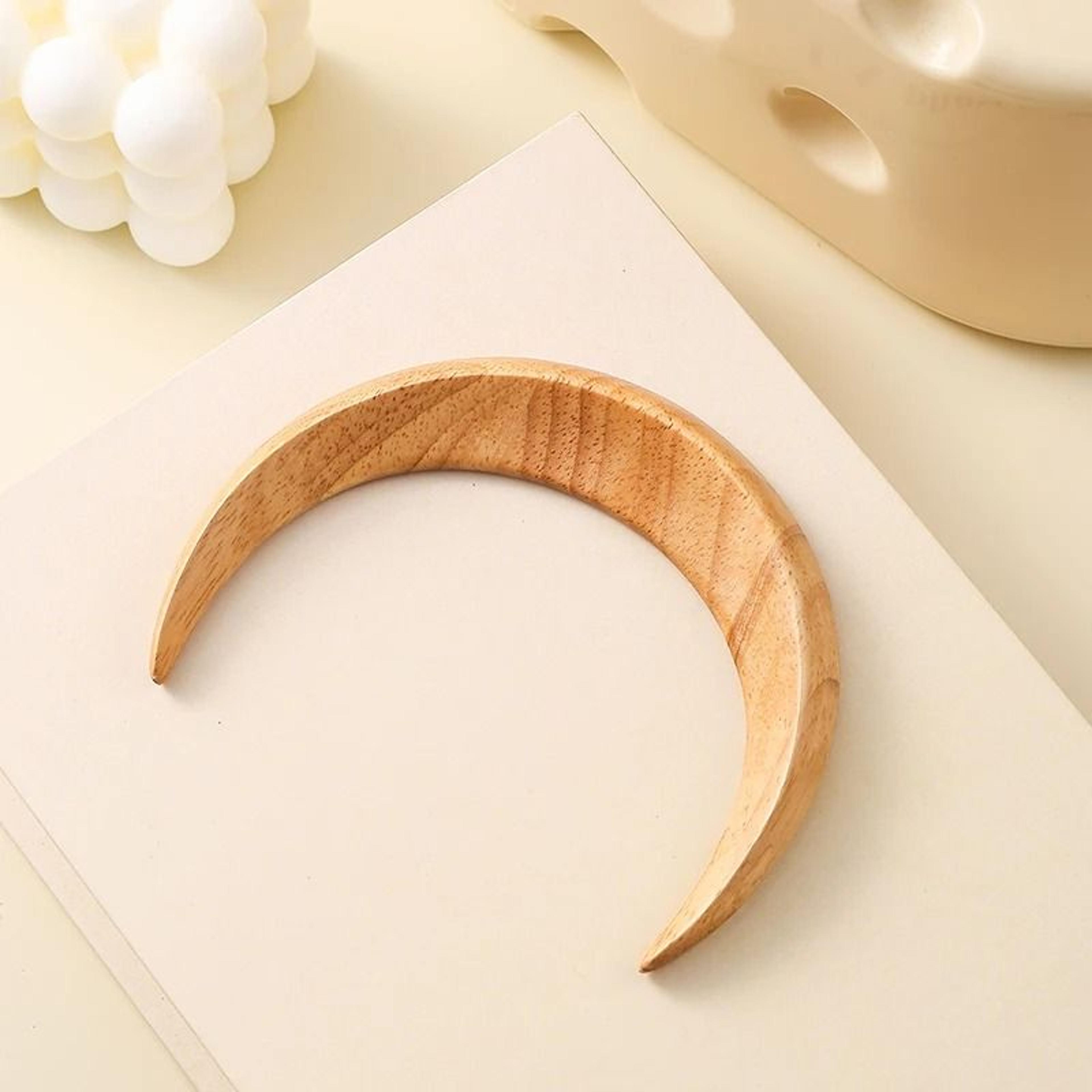 Handcrafted Wooden Crescent Moon Hair Fork  Bun Clip 8