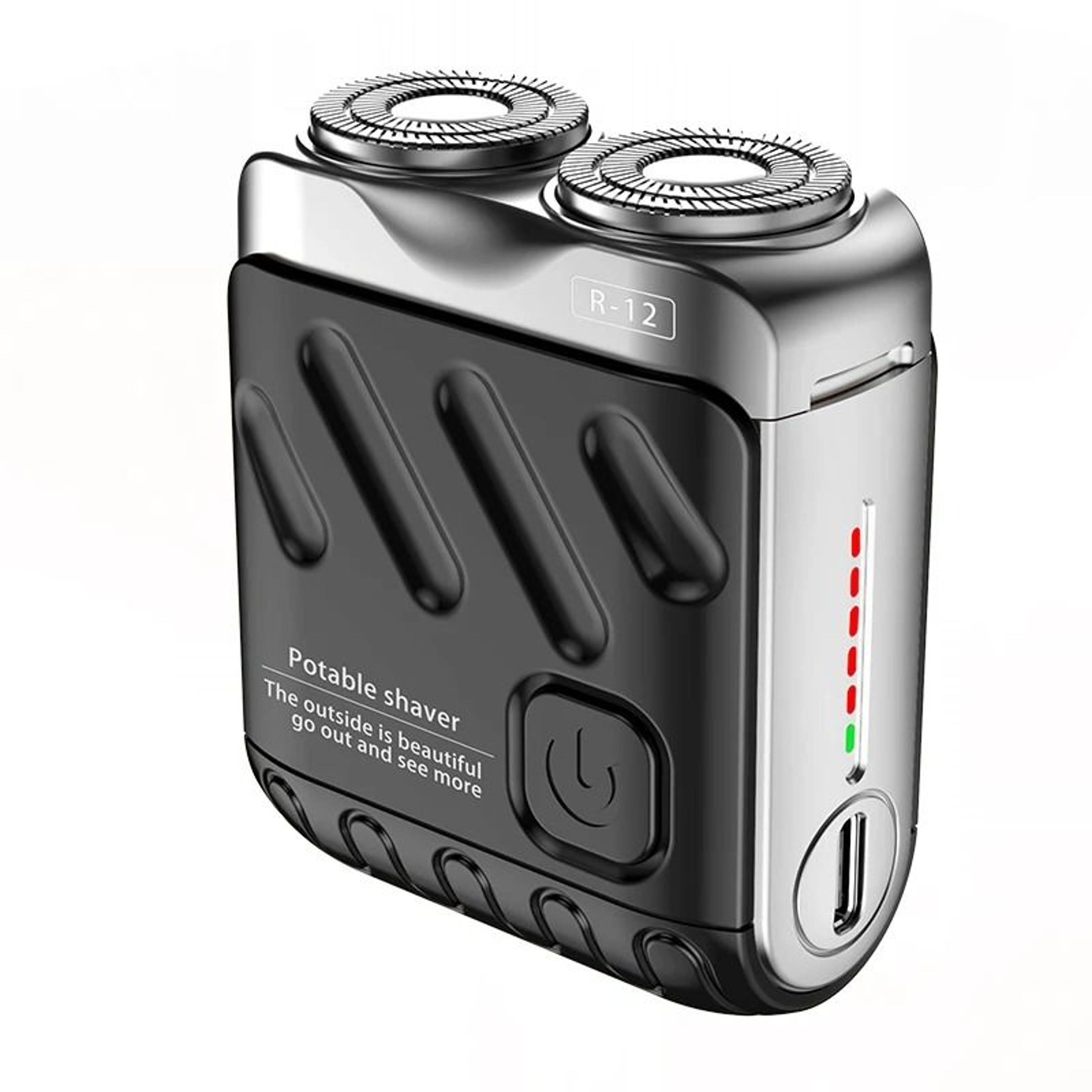 mini dual-head rechargeable travel rotary shaver