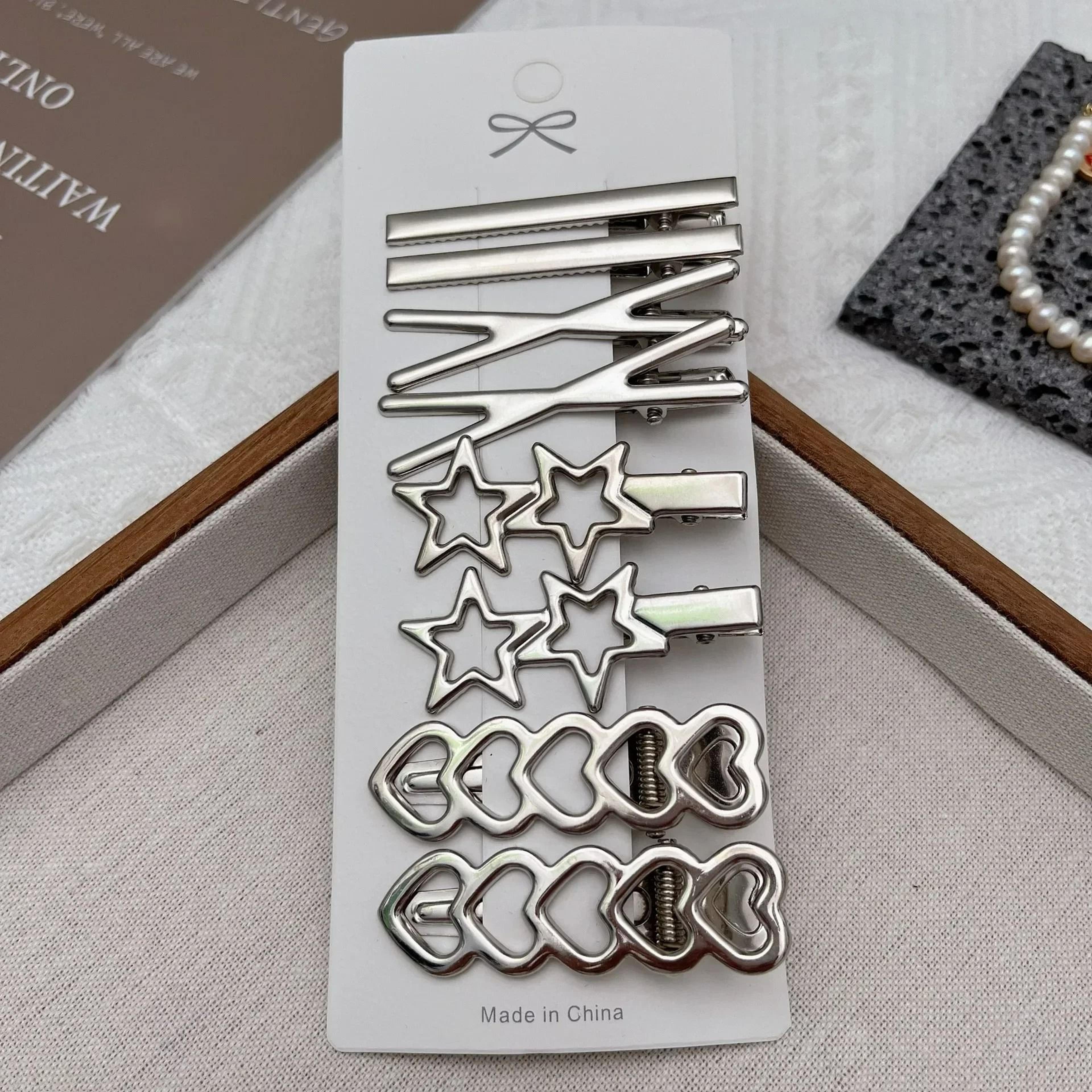 Silver Metal Y2K Duckbill Hair Clips  Personality Side Barrettes 2