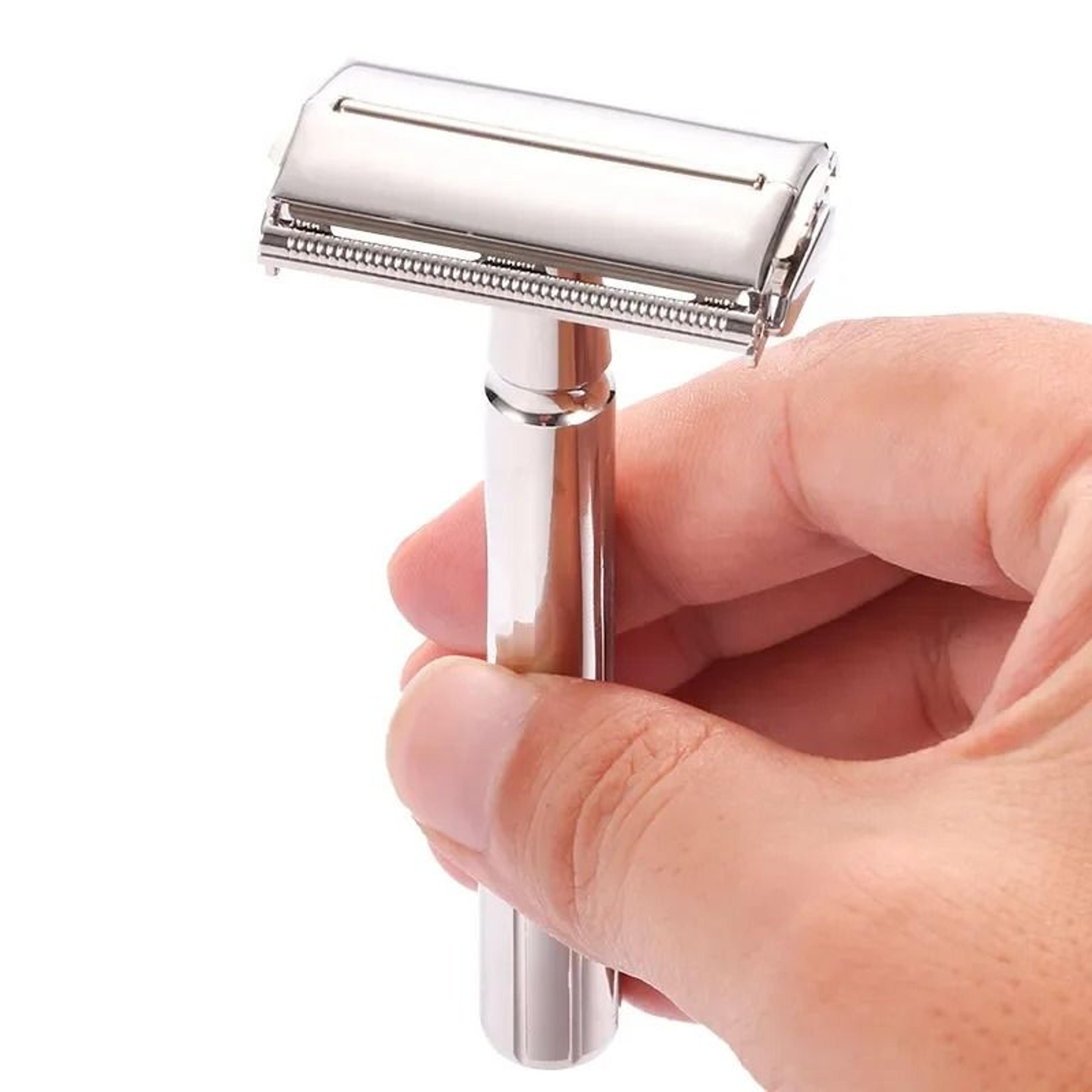 Classic Folding DoubleEdge Safety Razor With 5 Titanium Coated Blades 2