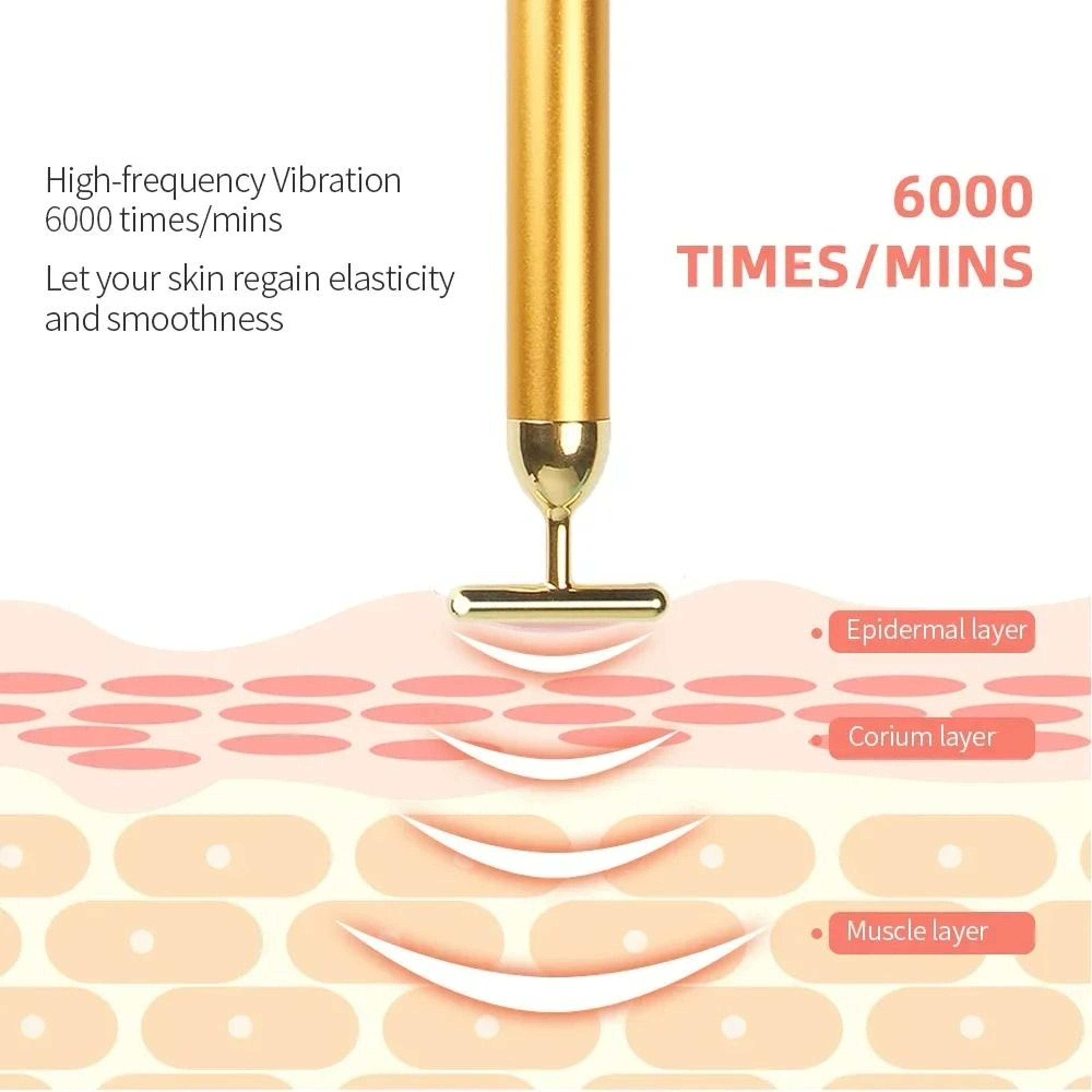 24K Gold Pulse Facial Massager  Skin Firming Beauty Bar 3