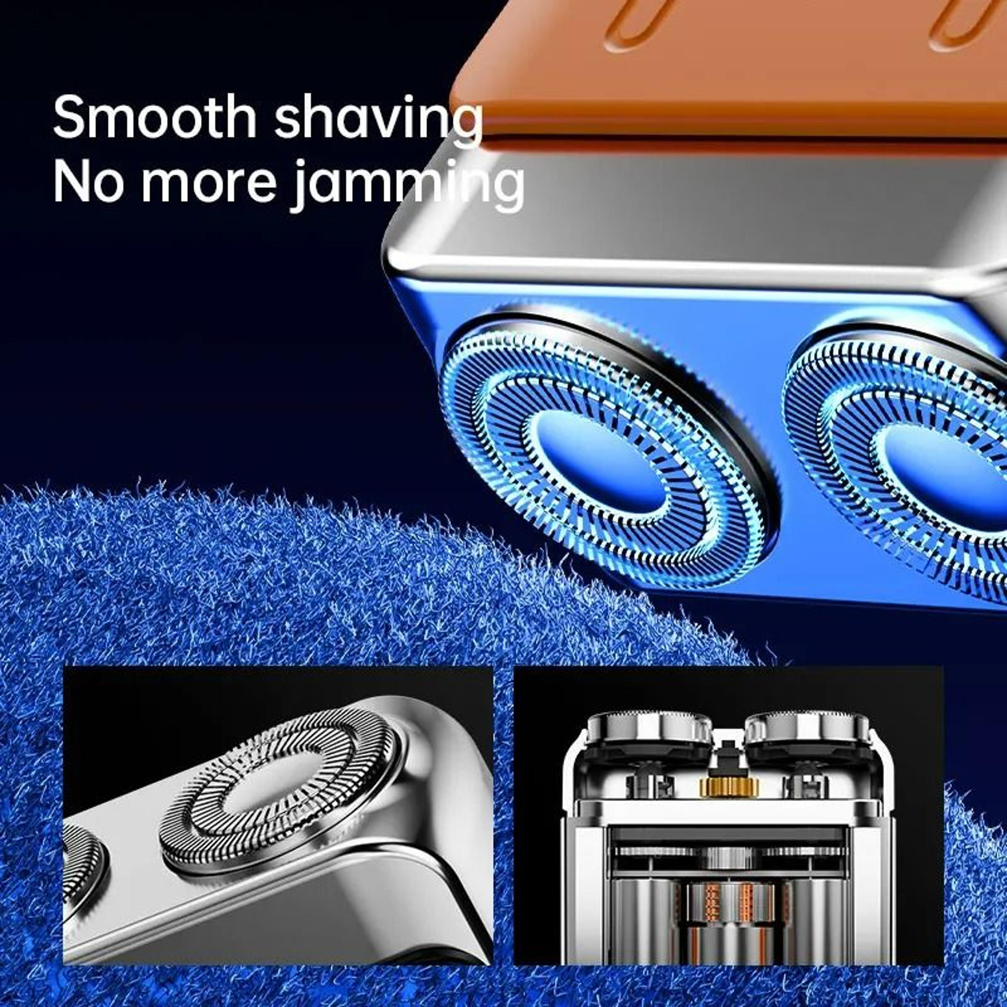 Mini Portable Smart Electric Shaver With Digital Power Display  Dual Rotary Blades 3