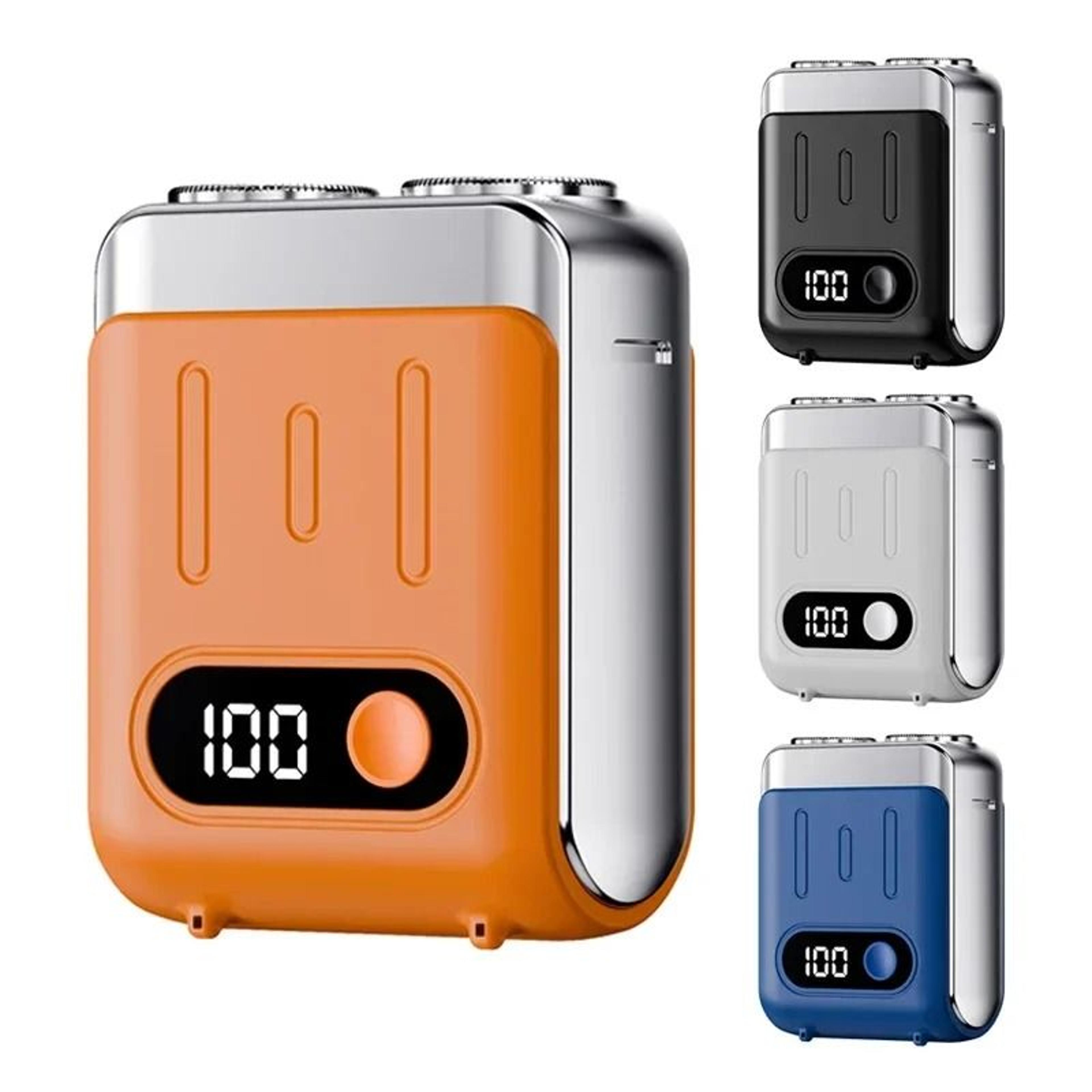 Mini Portable Smart Electric Shaver With Digital Power Display  Dual Rotary Blades 0