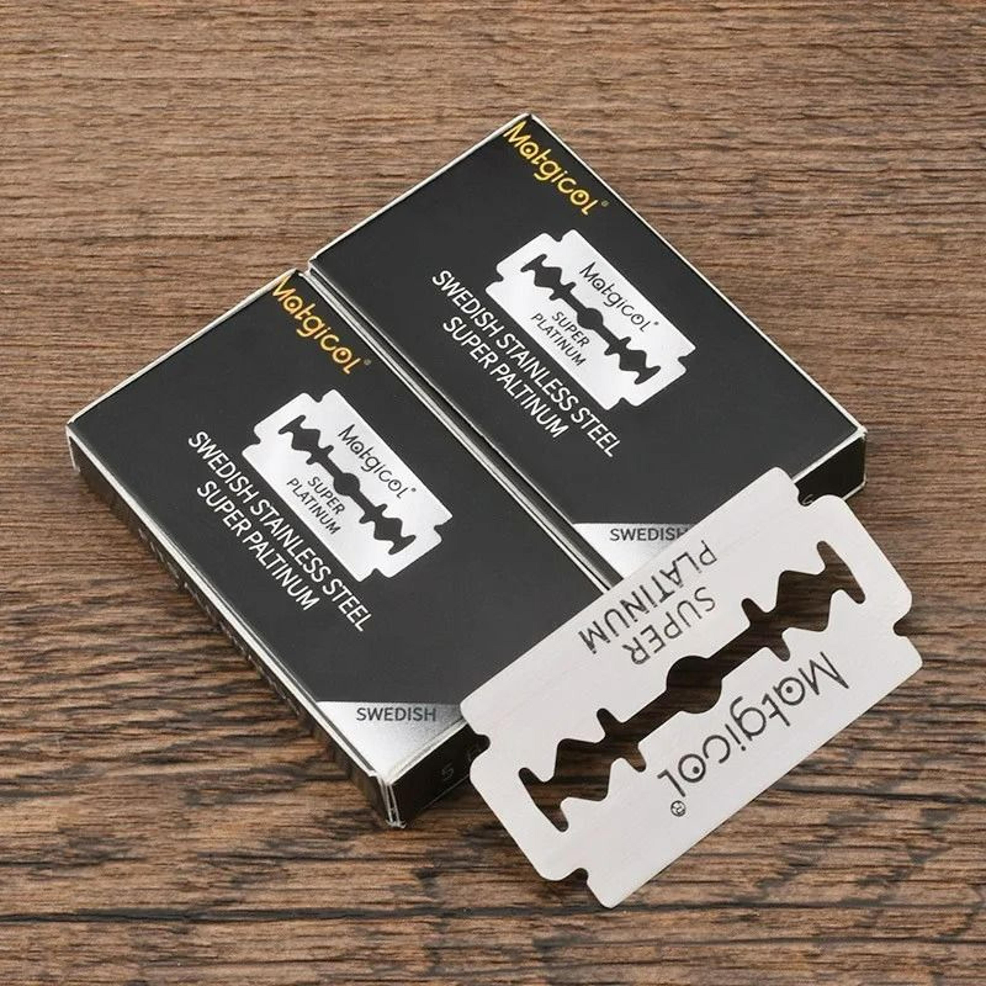 100-piece stainless steel double-edge safety razor replacement blades set