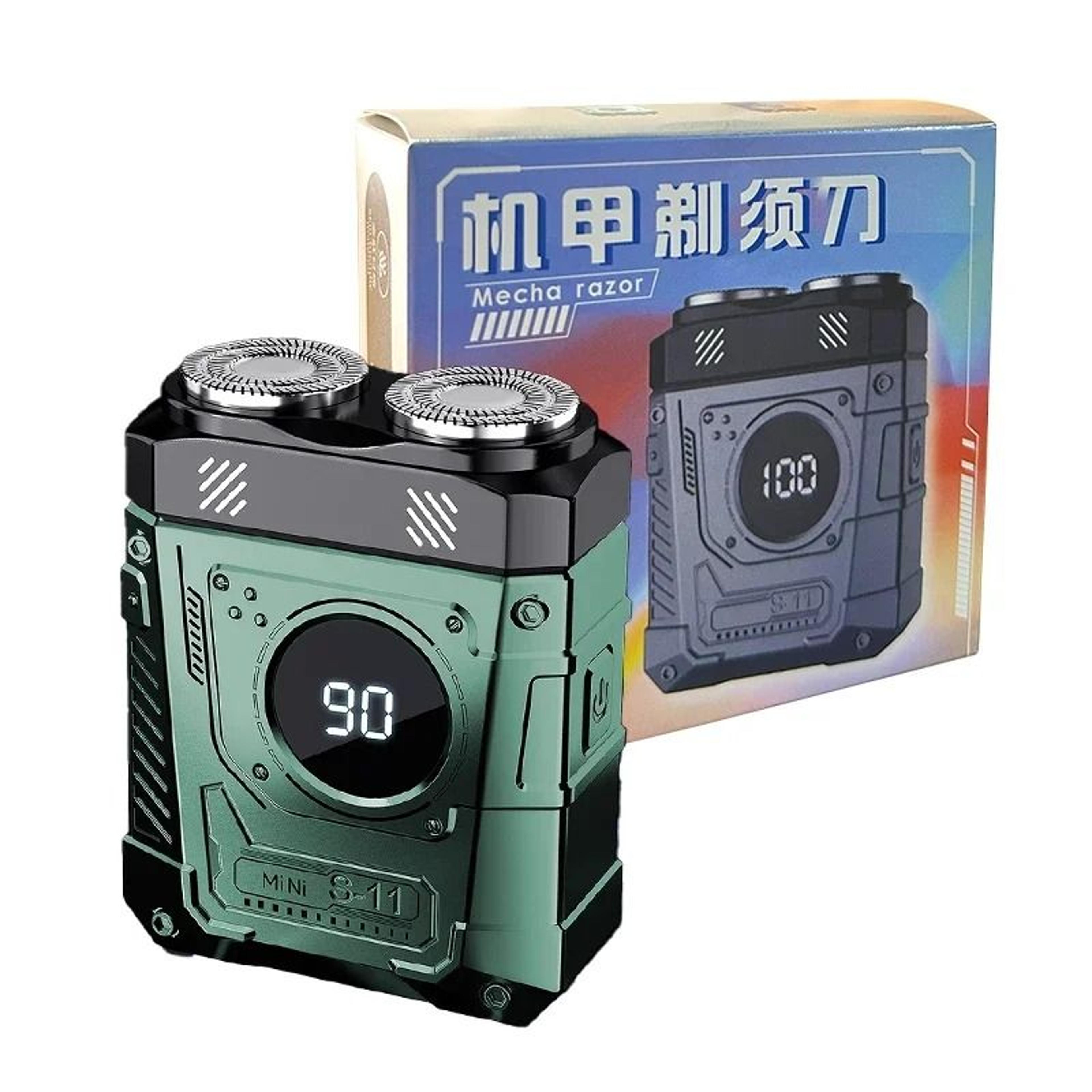 s11 mecha punk style magnetic double-blade electric shaver