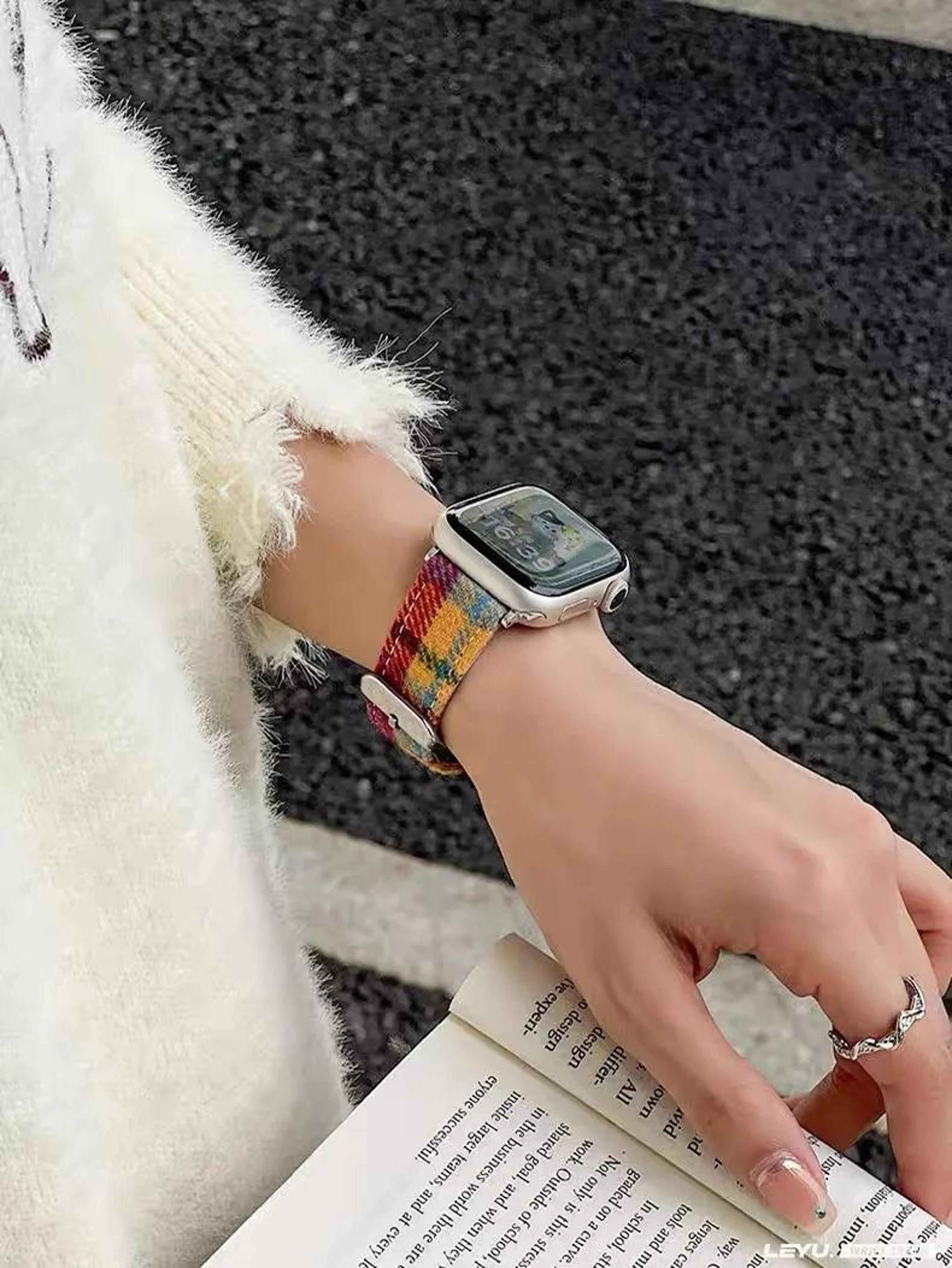 Winter Maillard Wool Plaid Braided Strap For Apple Watch Series 1 Through 11  Ultra 11