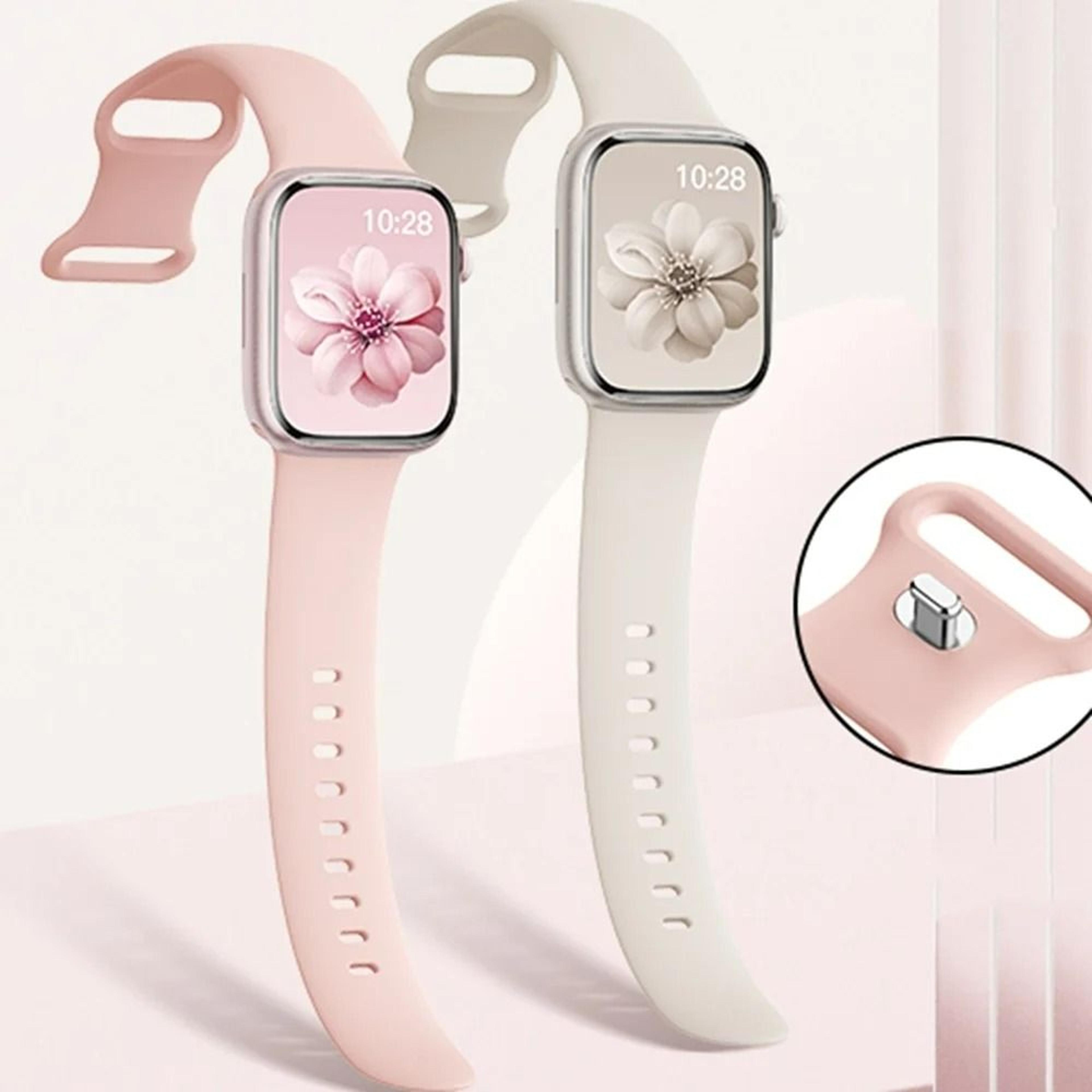 soft liquid silicone sport watch strap for apple watch series 1 through 11 & ultra