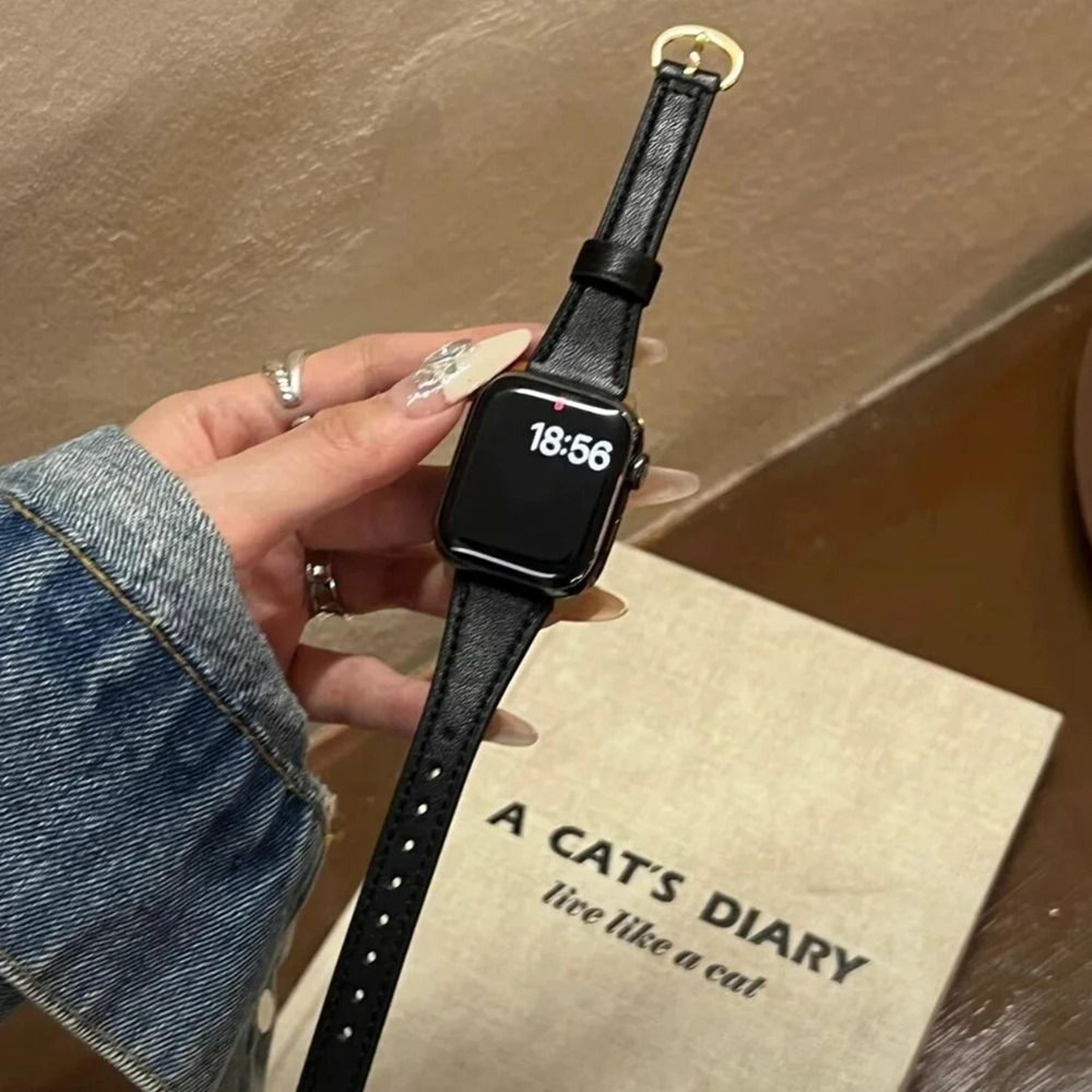 Elegant Slim Leather Loop Strap For Apple Watch Series 1 Through 11  Ultra 2
