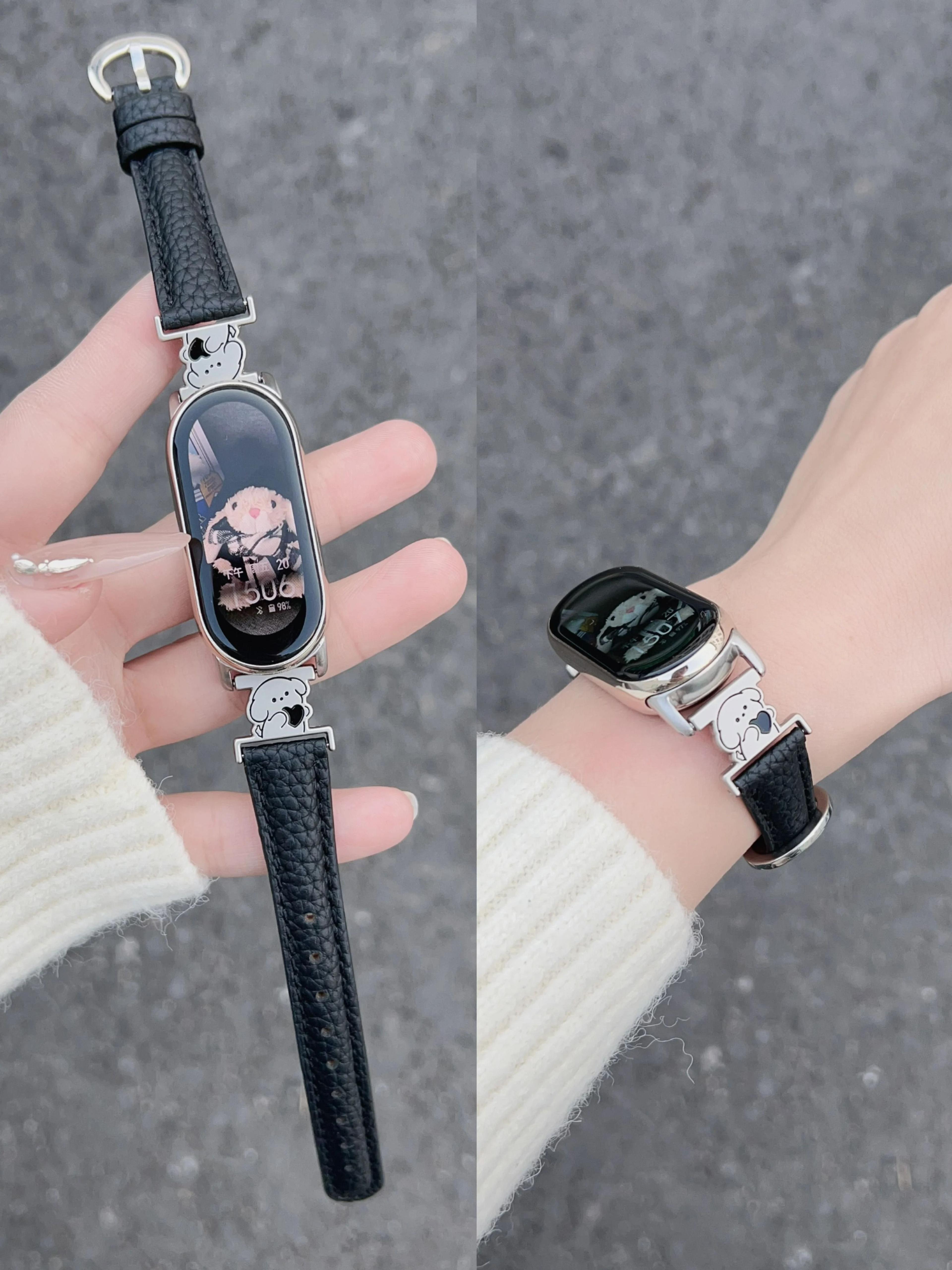 Magnetic Leather Loop Watch Strap For Xiaomi Smart Band 8 9  10 17