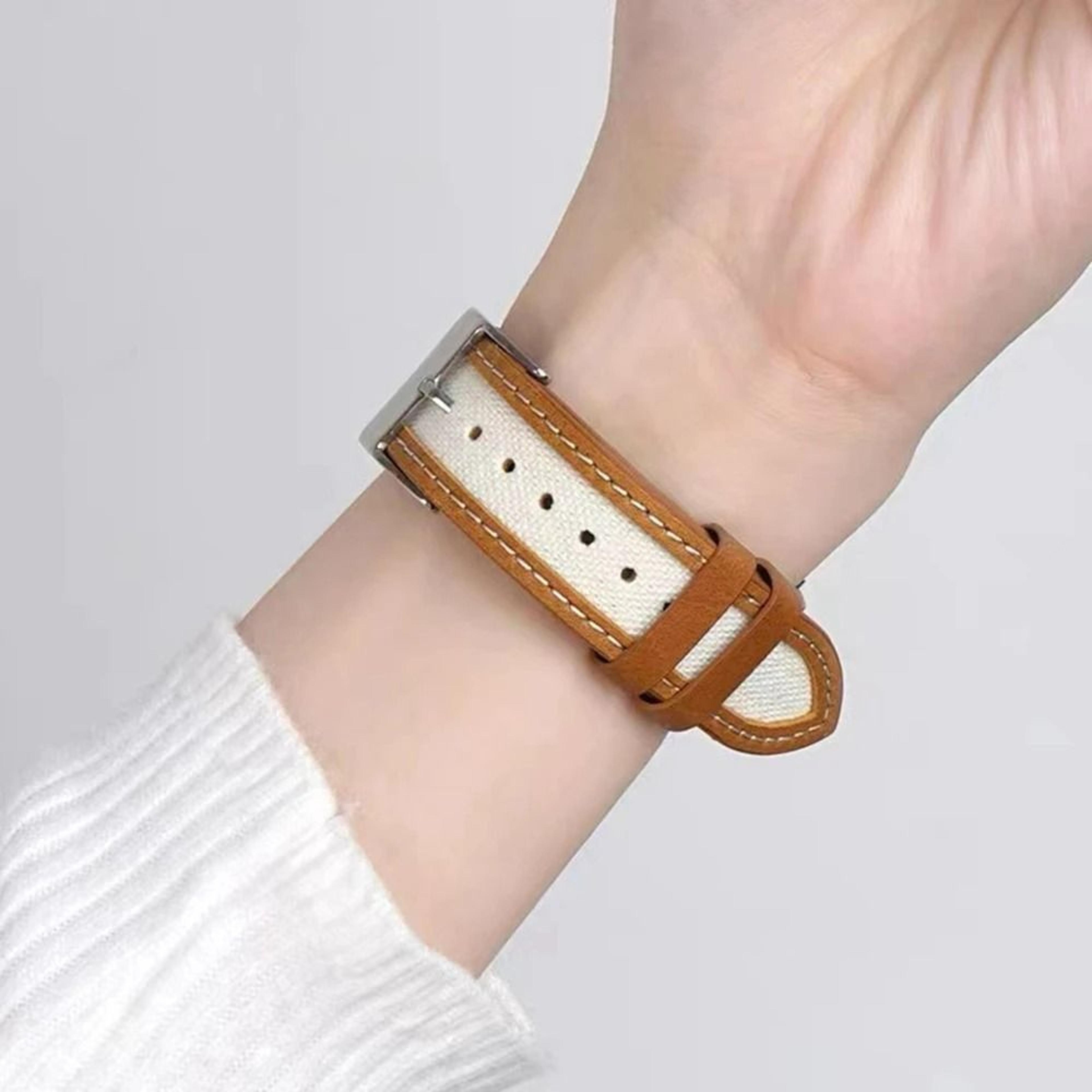 Feminine Leather Loop Magnetic Strap For Apple Watch Series 1 Through 11  Ultra 8