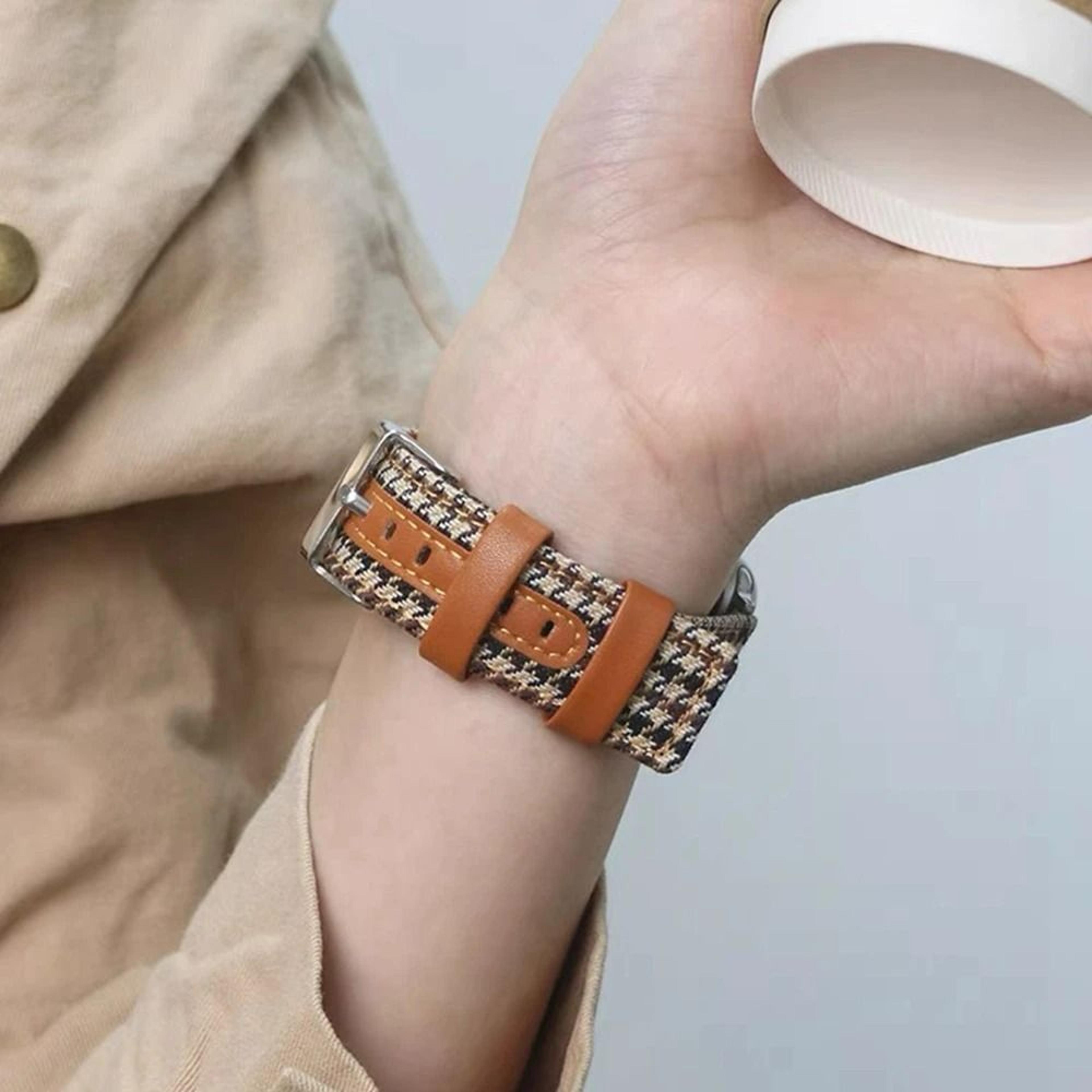 Feminine Leather Loop Magnetic Strap For Apple Watch Series 1 Through 11  Ultra 3
