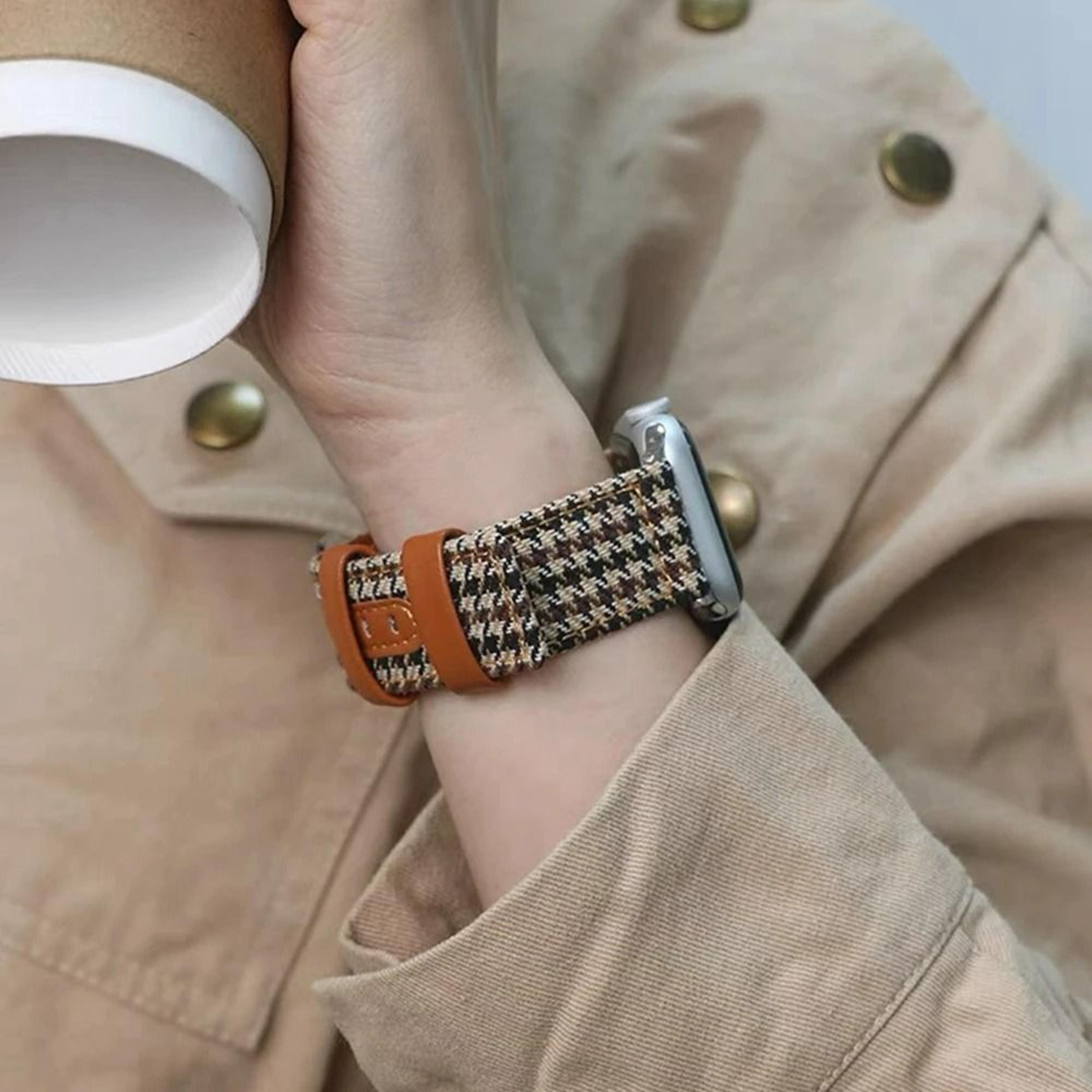 Feminine Leather Loop Magnetic Strap For Apple Watch Series 1 Through 11  Ultra 7