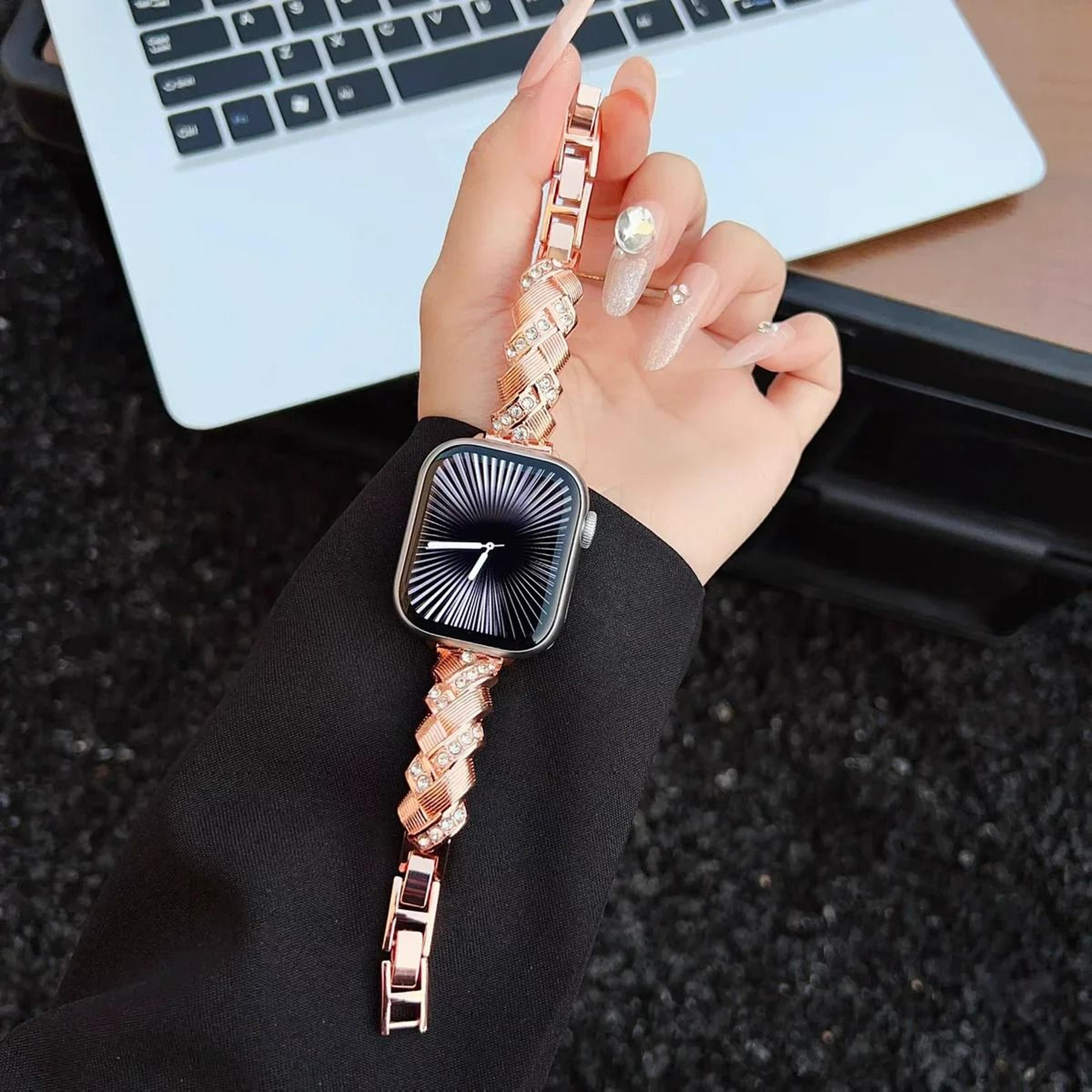 Bling Rhinestone Ear Of Wheat Bracelet Strap For Apple Watch Series 1 Through 11  Ultra 7