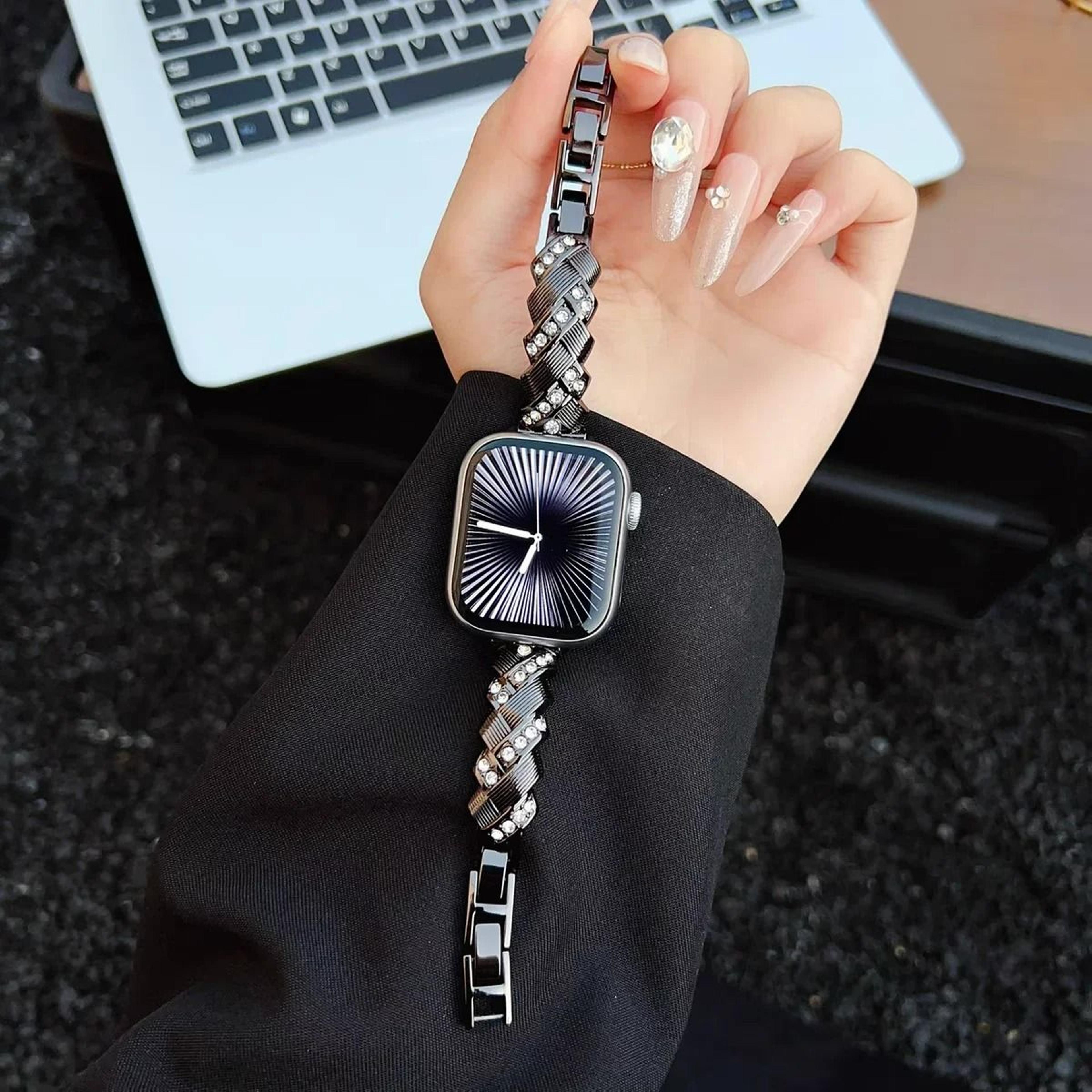 Bling Rhinestone Ear Of Wheat Bracelet Strap For Apple Watch Series 1 Through 11  Ultra 11