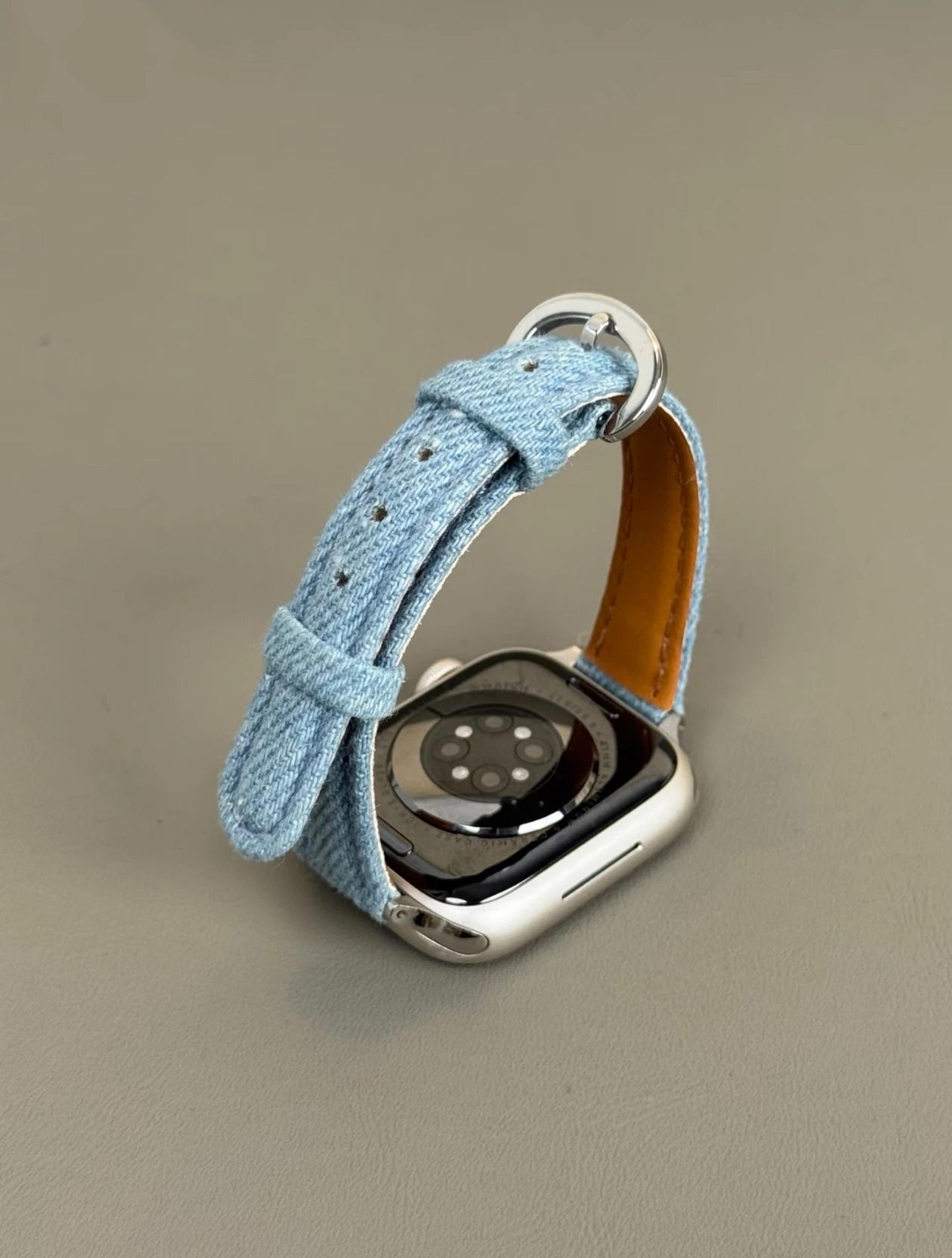 Elegant Slim Cloth  Leather Hybrid Magnetic Loop Strap For Apple Watch Series 1 Through 11  Ultra 6