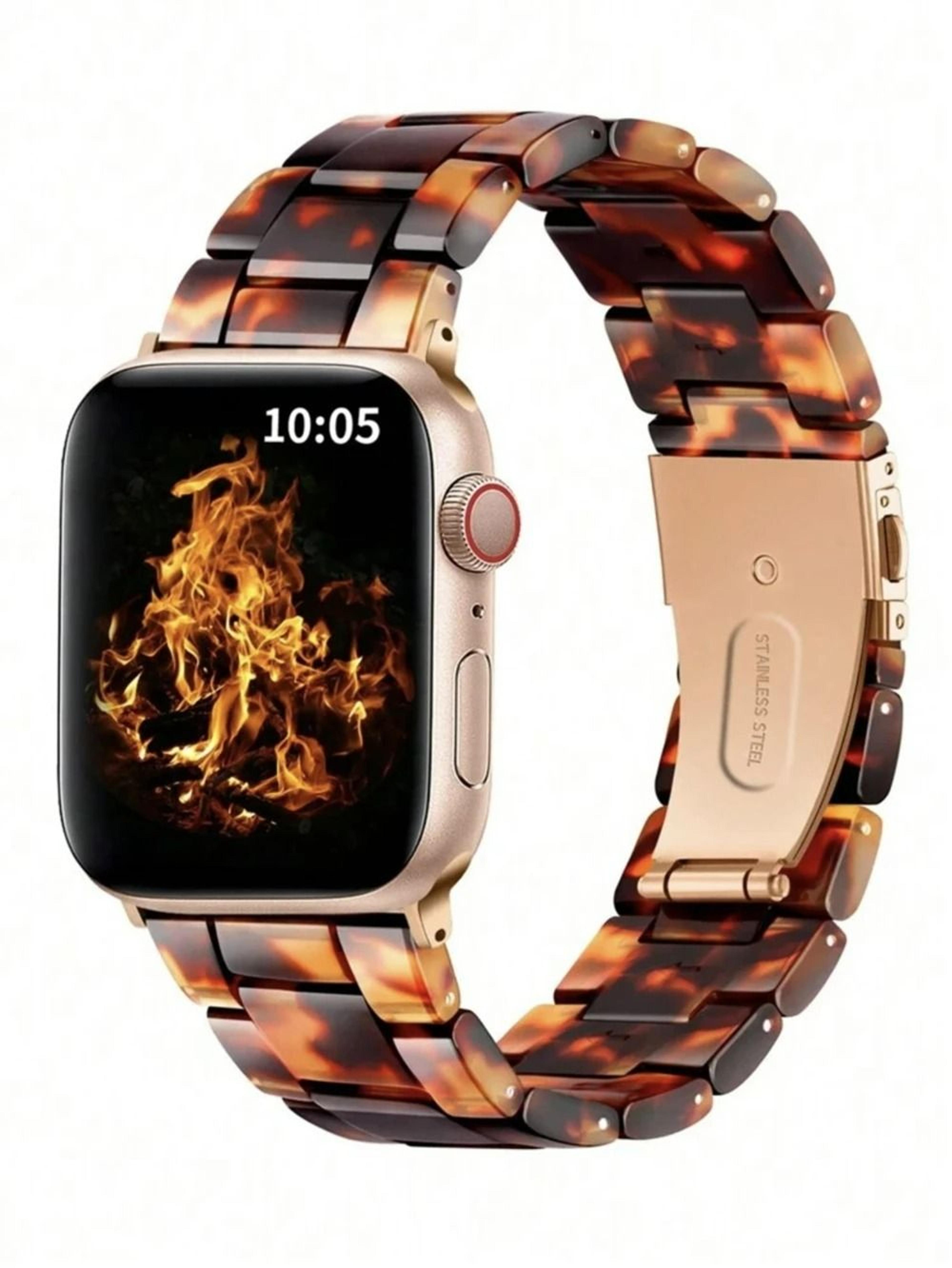 fashion lightweight tortoise & marble resin bracelet strap for apple watch series 1 through 11 & ultra
