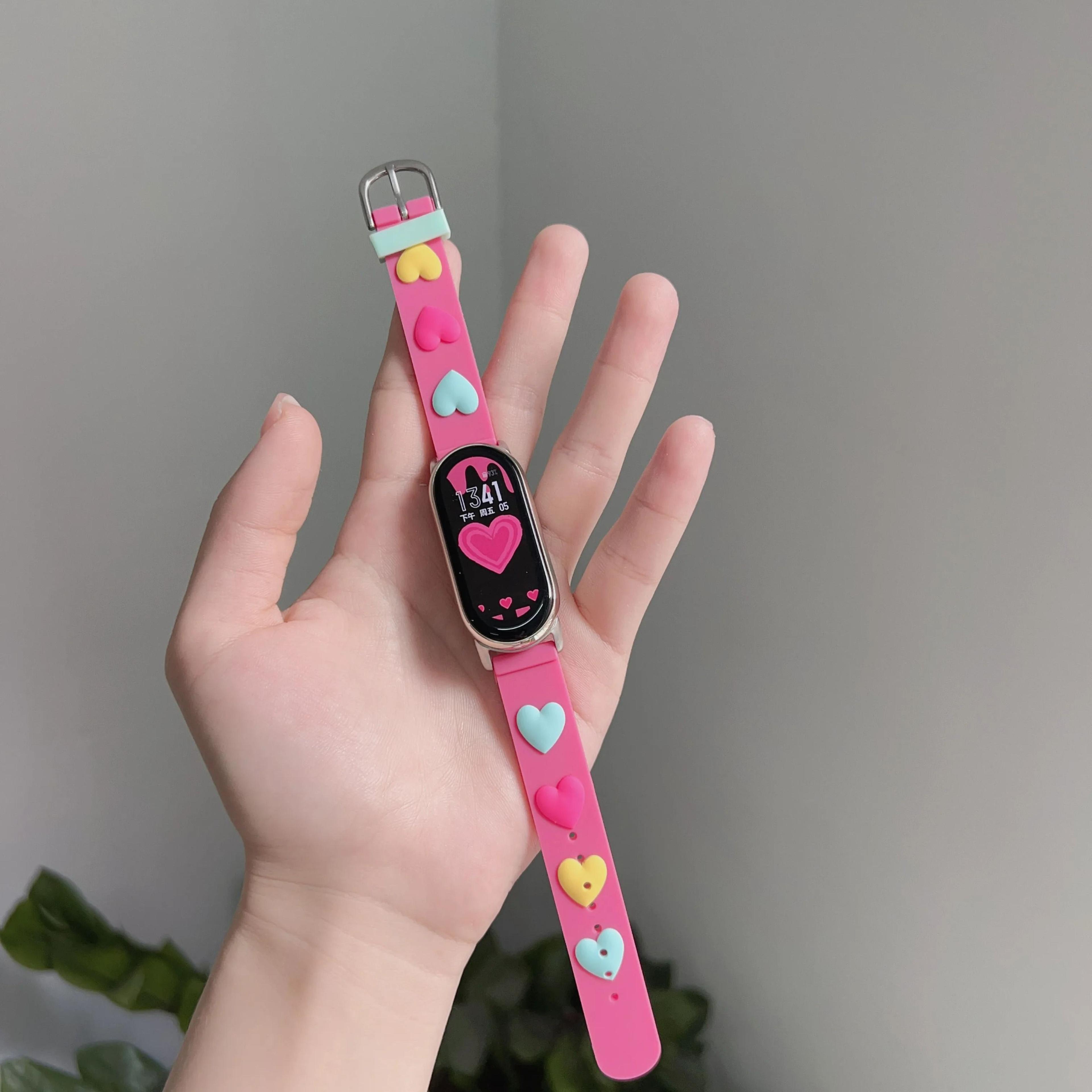 soft liquid silicone sport strap for xiaomi smart band 8, 9 & 10